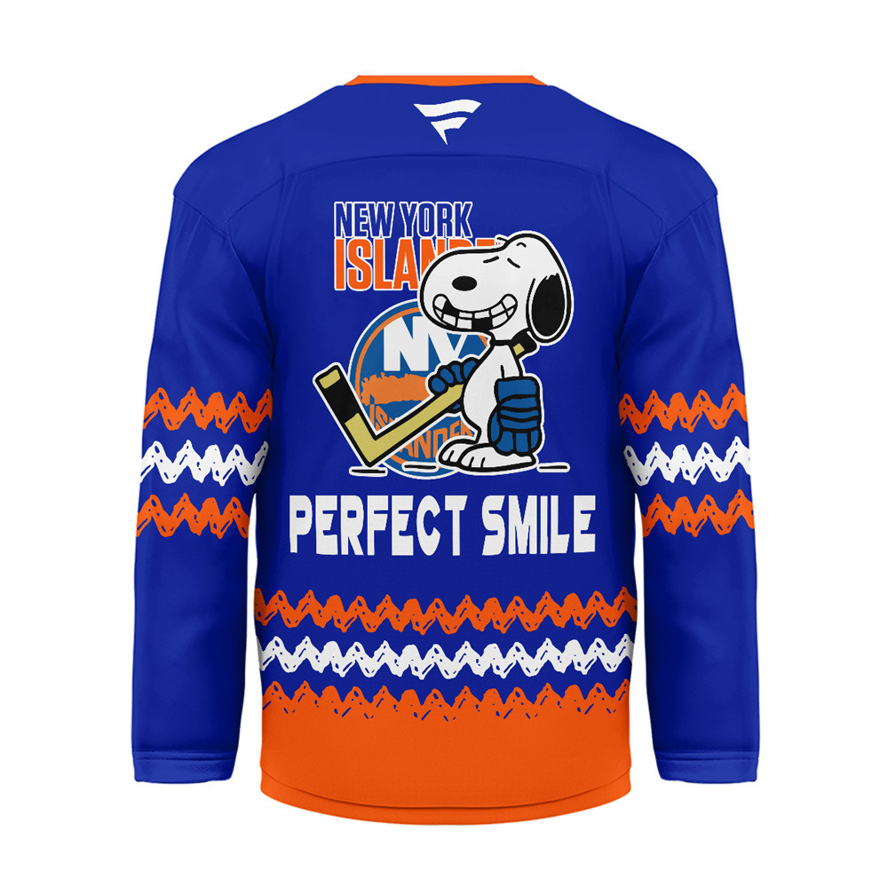 New York Islanders Premium NHL Snoopy Perfect Smile Hockey Jersey TTH240520