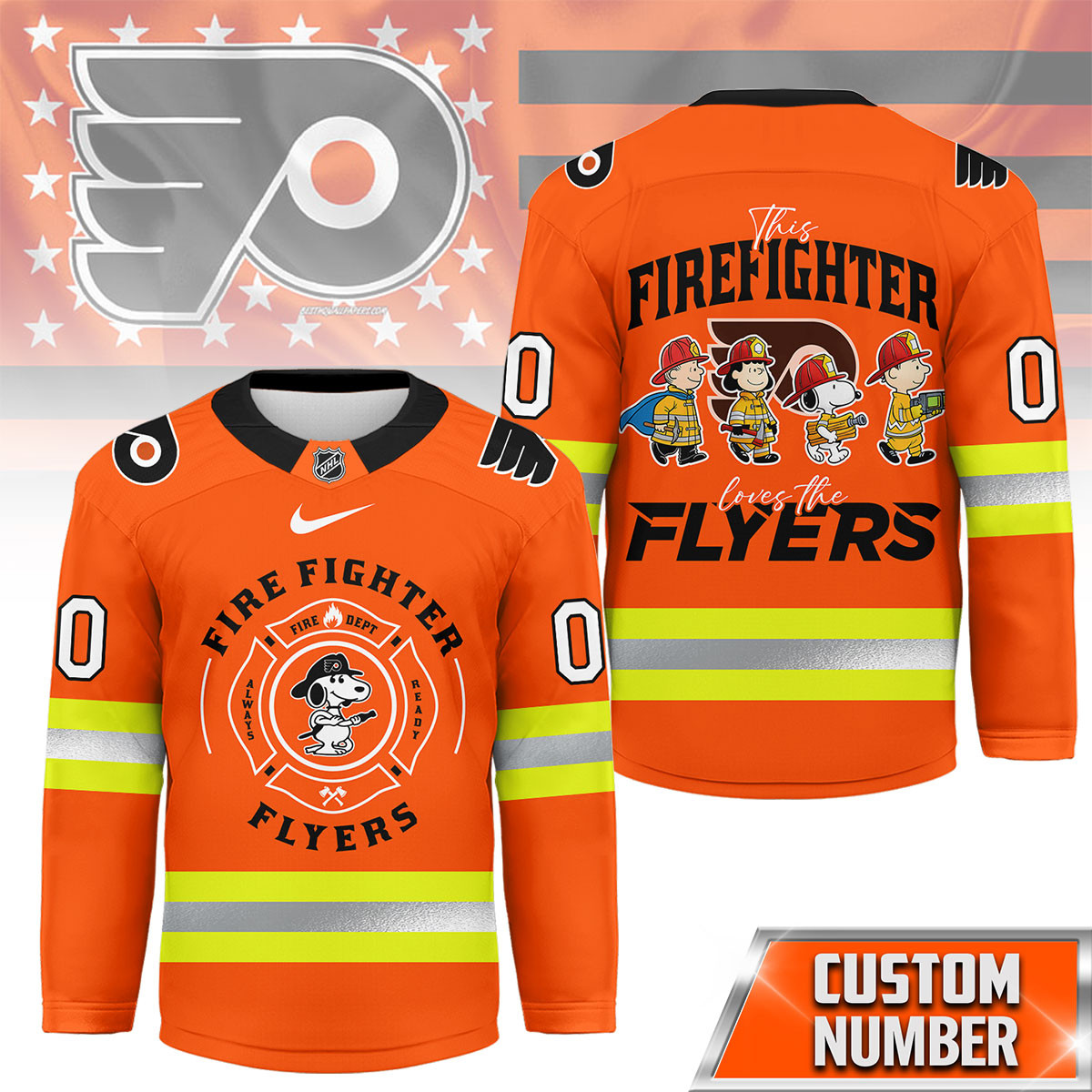 Philadelphia Flyers Premium NHL Snoopy Firefighter Hockey Jersey TTH240522 - Image 2