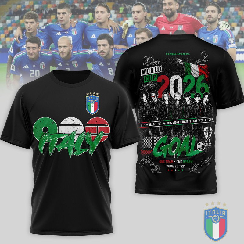 Italy Premium World Cup 2026 x BTS 3D T-Shirt TTH240565 - Image 2