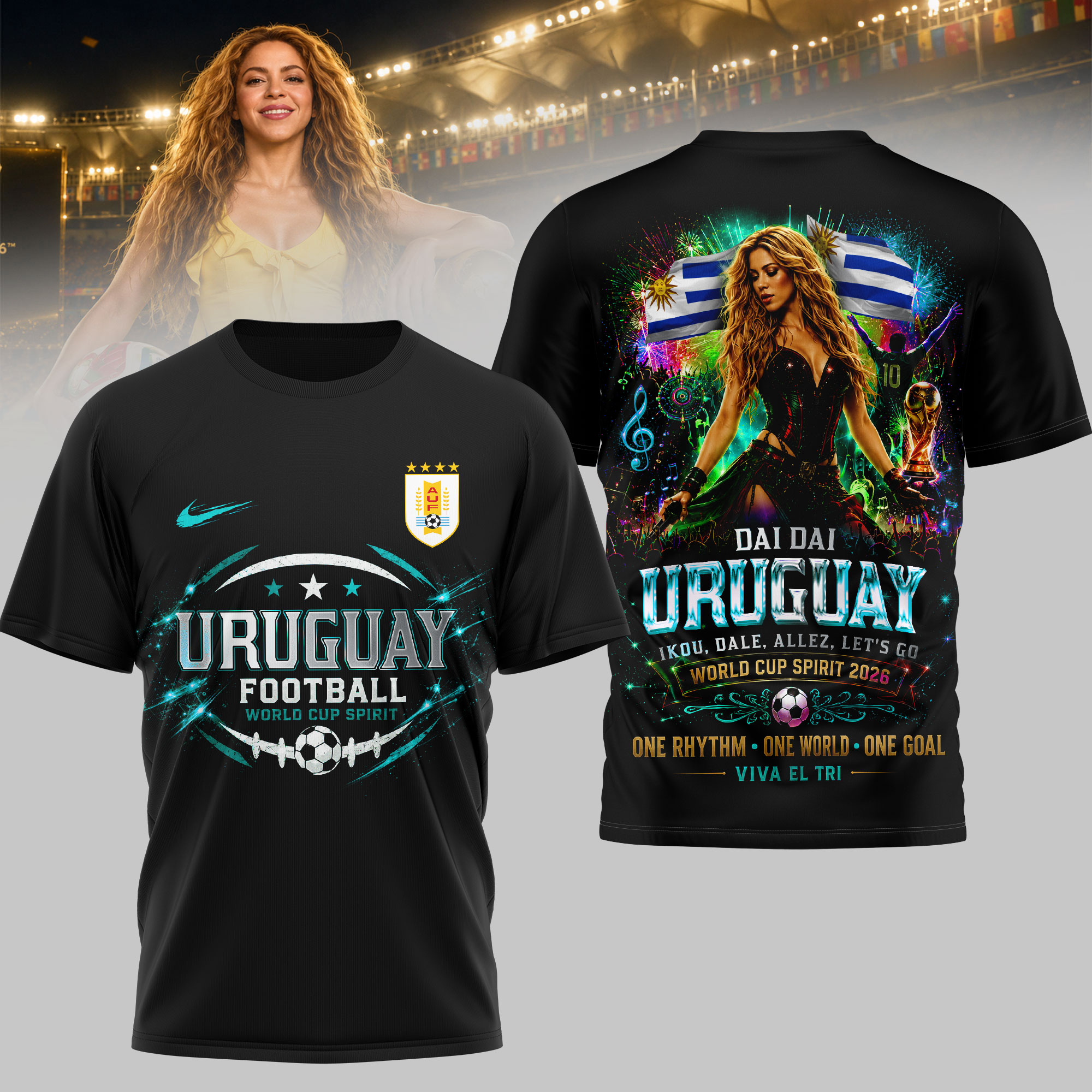 Uruguay Premium World Cup 2026 x Shakira 3D T-Shirt TTH240579 - Image 2