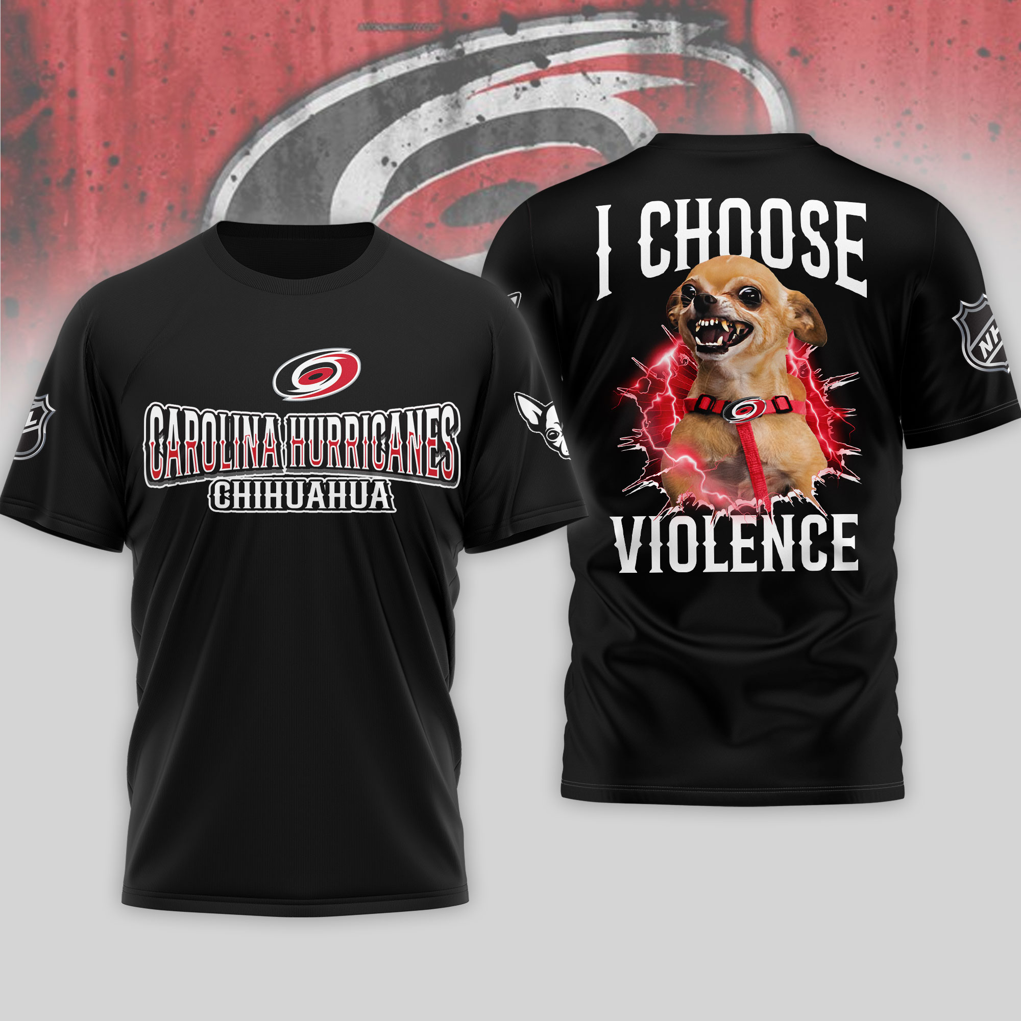 Carolina Hurricanes Premium NHL Chihuahua Violent 3D T-Shirt TTH240548