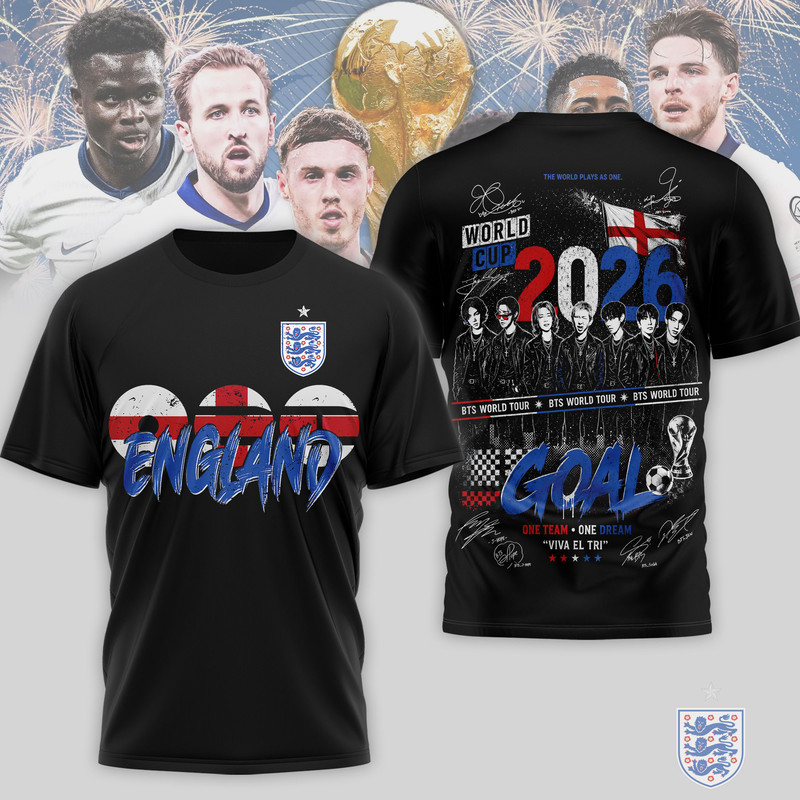 England Premium World Cup 2026 x BTS 3D T-Shirt TTH240565 - Image 2