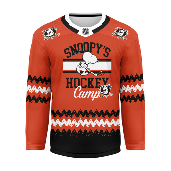 Anaheim Ducks Premium NHL Snoopy Perfect Smile Hockey Jersey TTH240520 - Image 2