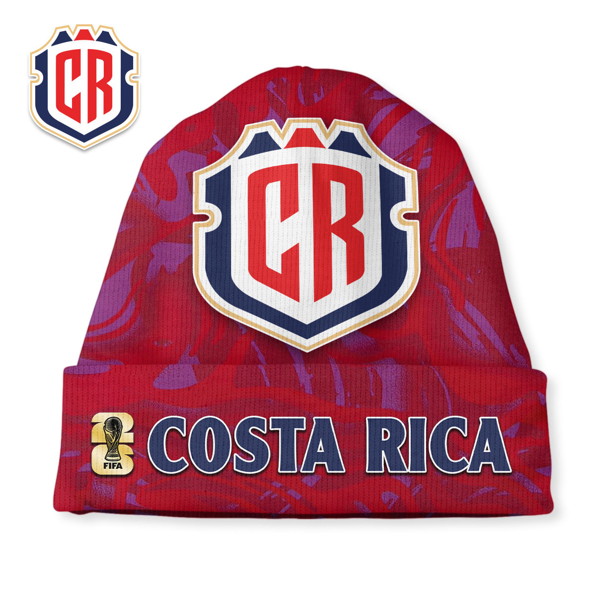 Costa Rica Premium World Cup 2026 Fever Winter Beanie Hat TTH240556 - Image 2