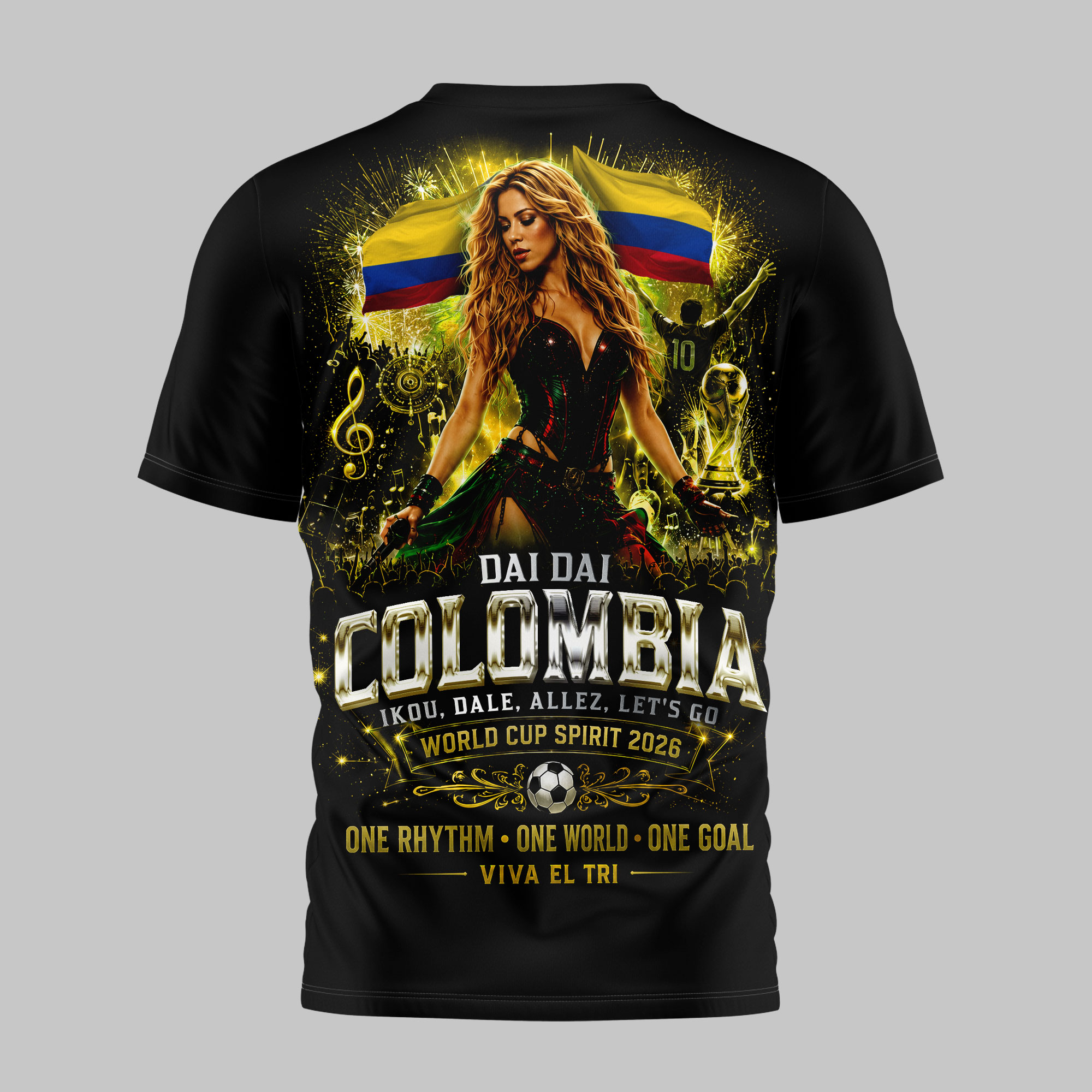 Colombia Premium World Cup 2026 x Shakira 3D T-Shirt TTH240579 - Image 3