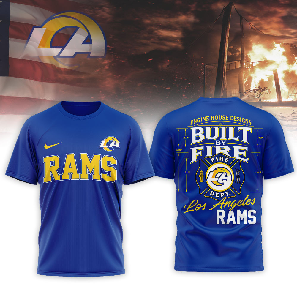 Los Angeles Rams Premium NFL Built By Courage Game 3D Shirt TTH240575 - Image 2