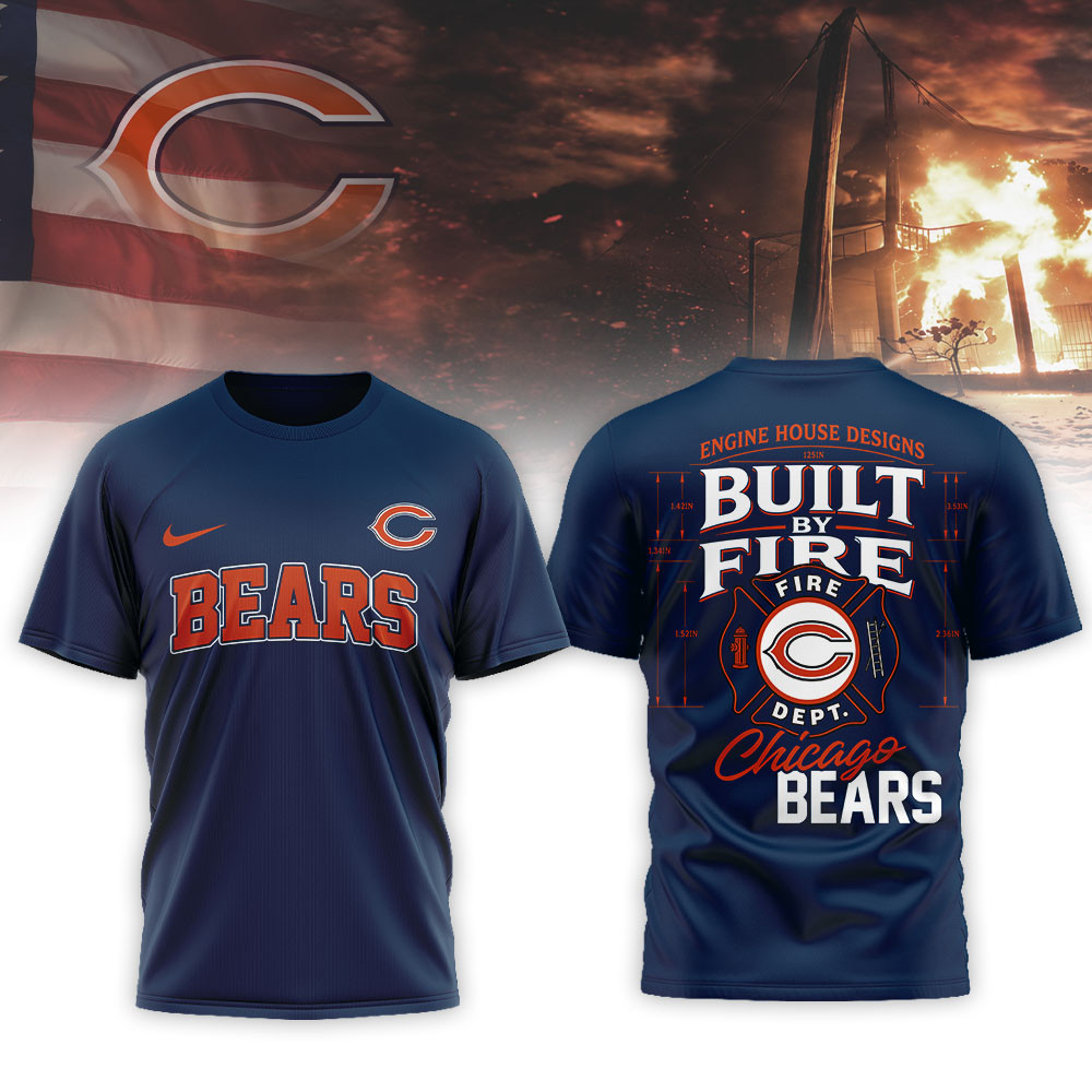 Chicago Bears Premium NFL Built By Courage Game 3D Shirt TTH240575 - Image 2