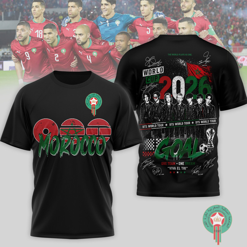 Morocco Premium World Cup 2026 x BTS 3D T-Shirt TTH240565 - Image 2