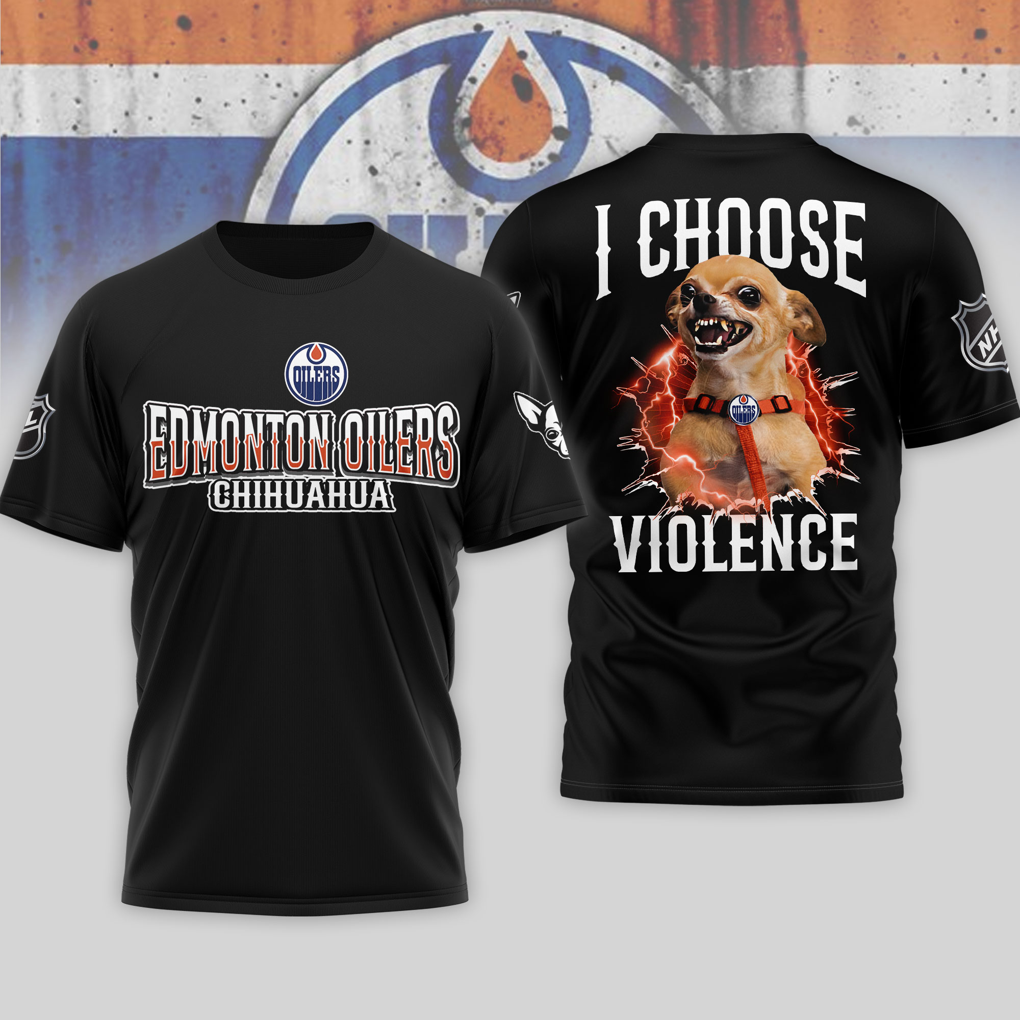 Edmonton Oilers Premium NHL Chihuahua Violent 3D T-Shirt TTH240548