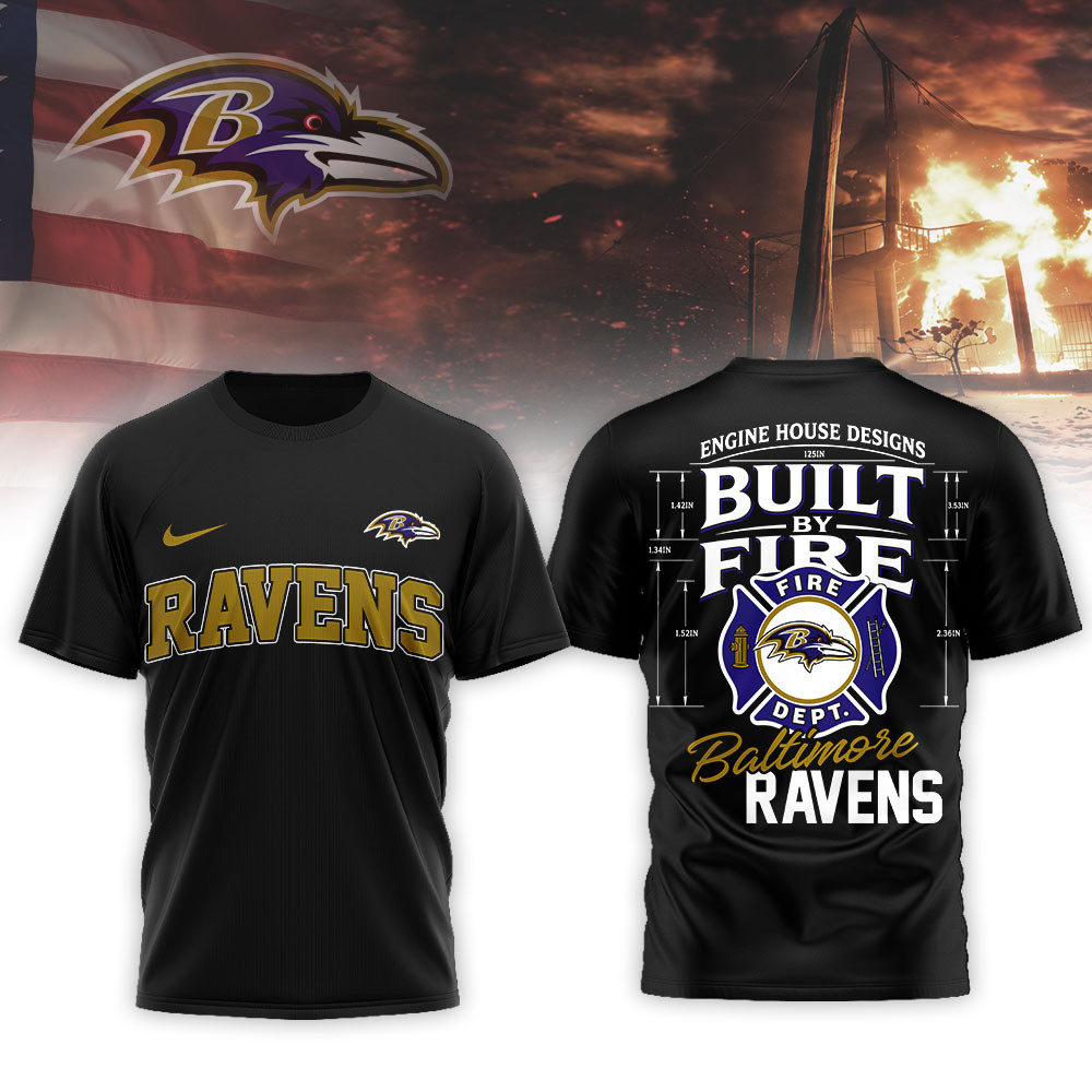 Baltimore Ravens Premium NFL Built By Courage Game 3D Shirt TTH240575