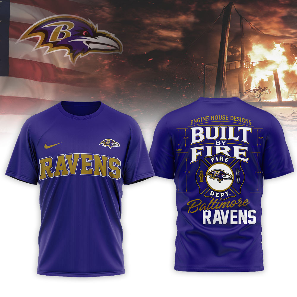 Baltimore Ravens Premium NFL Built By Courage Game 3D Shirt TTH240575 - Image 2