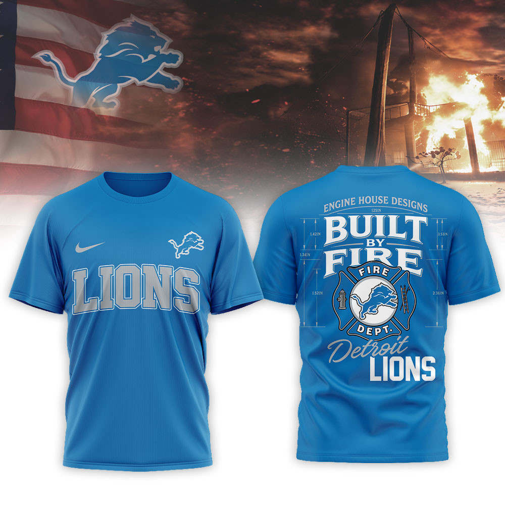 Detroit Lions Premium NFL Built By Courage Game 3D Shirt TTH240575 - Image 2
