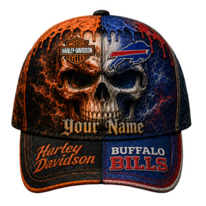 Buffalo Bills Premium NFL Harley Davidson Split Skull Classic Cap TTH240563
