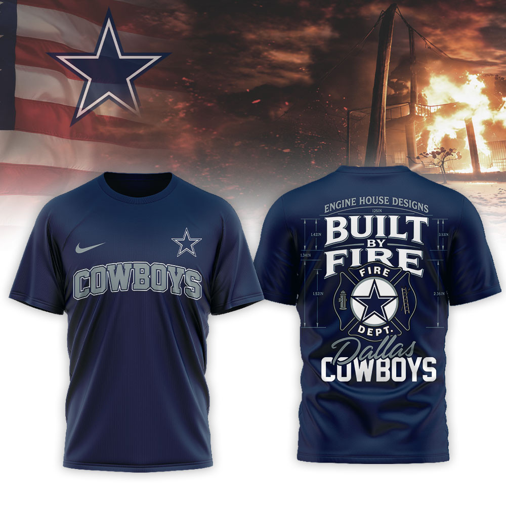 Dallas Cowboys Premium NFL Built By Courage Game 3D Shirt TTH240575 - Image 2