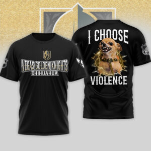 Vegas Golden Knights Premium NHL Chihuahua Violent 3D T-Shirt TTH240548