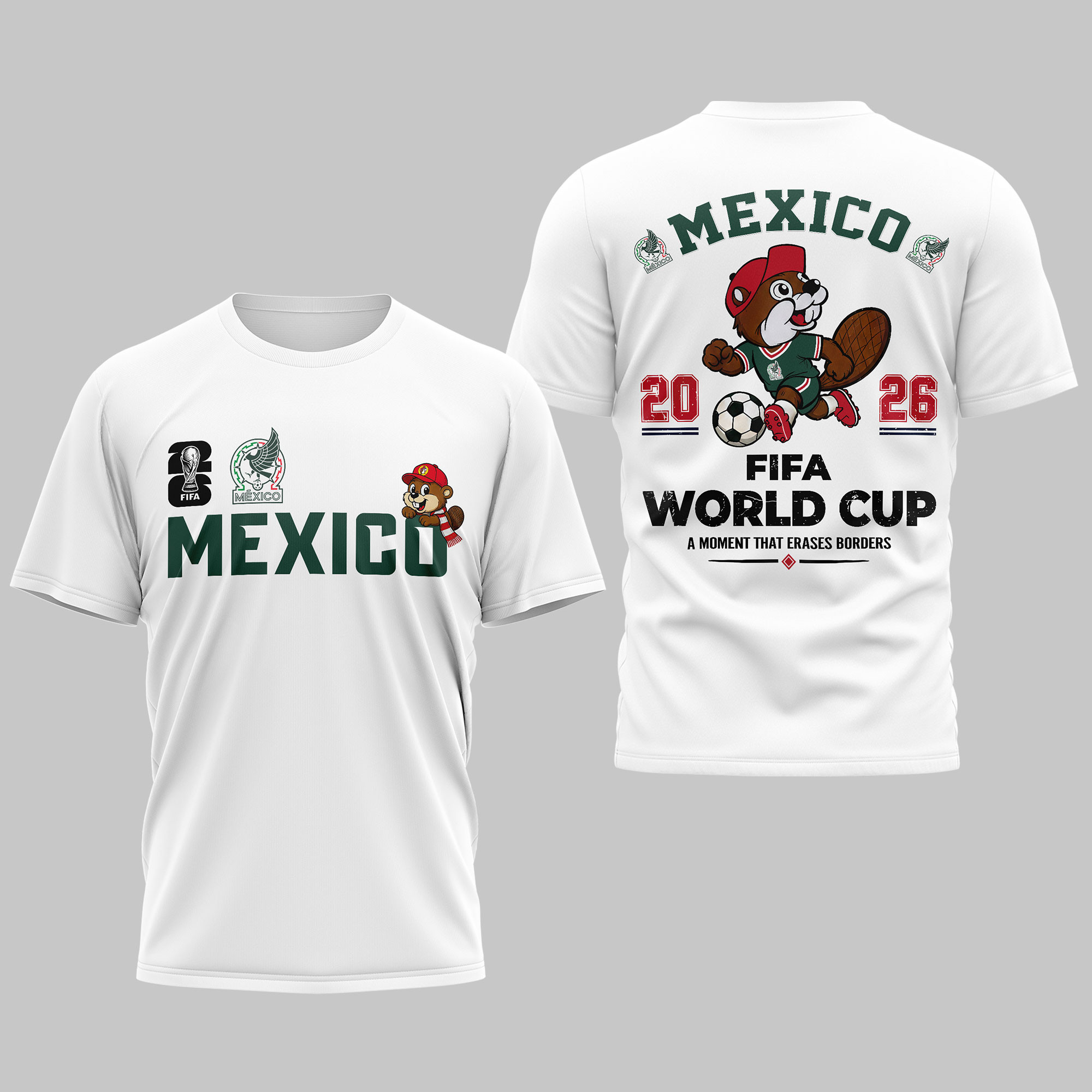 Mexico | Premium World Cup 2026 Golden Trophy 3D Shirt TTH240581