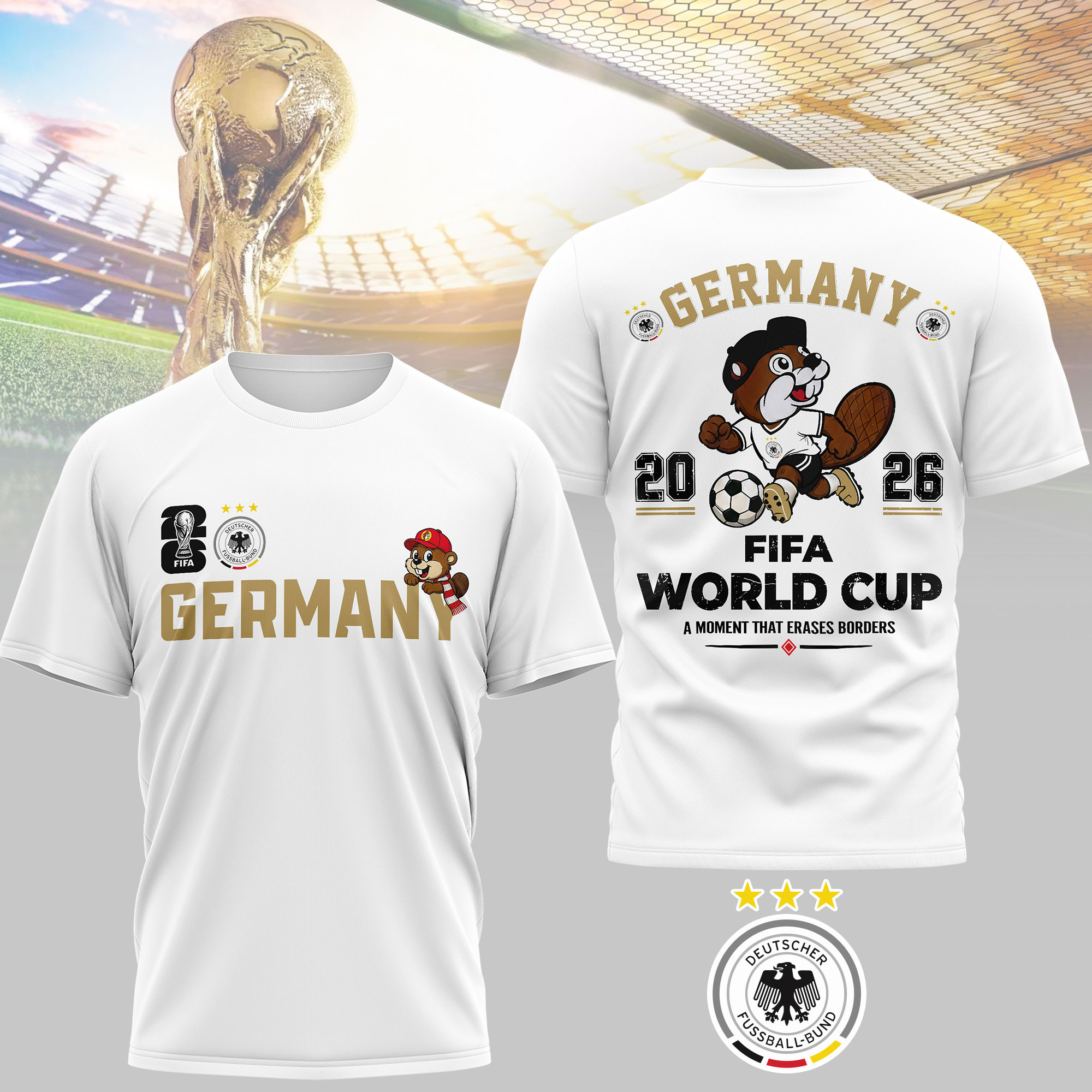 Germany | Premium World Cup 2026 Golden Trophy 3D Shirt TTH240581 - Image 2