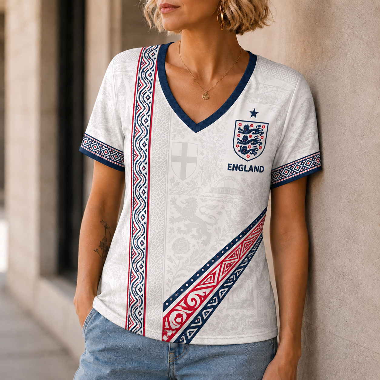 England | Premium World Cup 2026 Nation Pride Women’s V-neck TTH240585