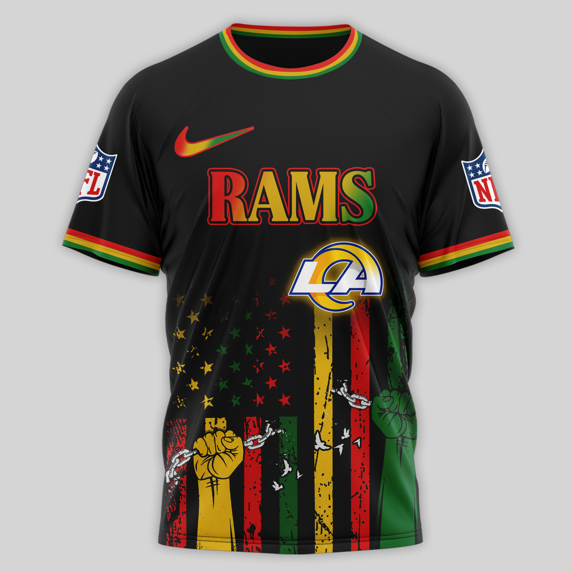Los Angeles Rams | Premium NFL Juneteenth Strong Together 3D Shirt TTH240584