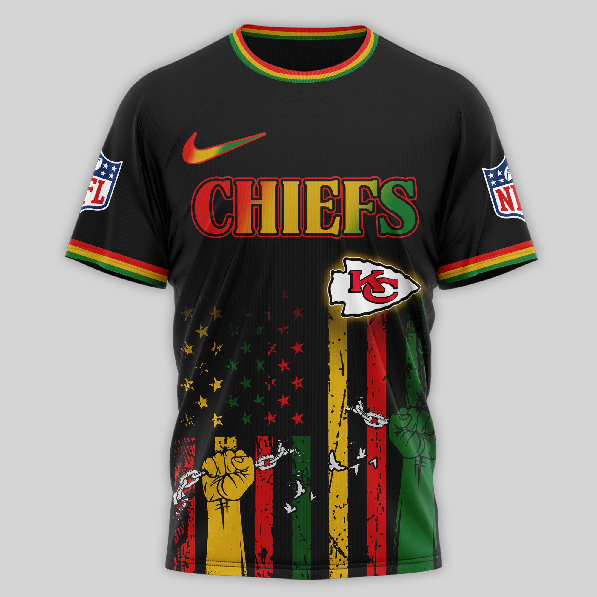 Kansas City Chiefs | Premium NFL Juneteenth Strong Together 3D Shirt TTH240584