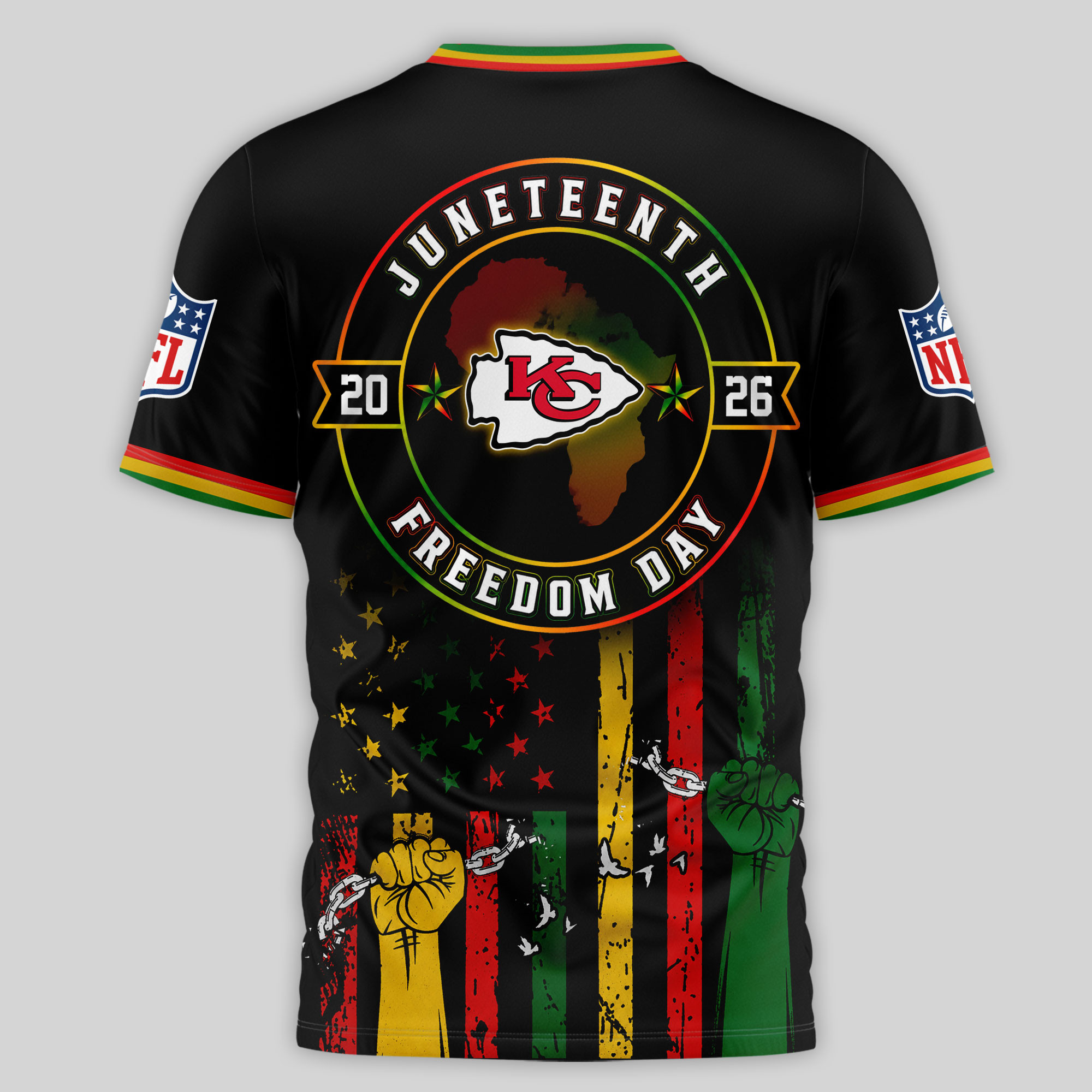 Kansas City Chiefs | Premium NFL Juneteenth Strong Together 3D Shirt TTH240584 - Image 2