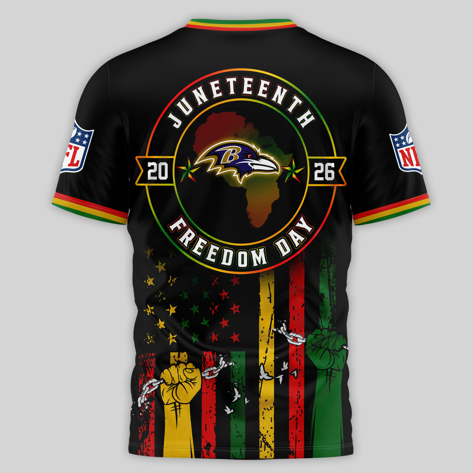 Baltimore Ravens | Premium NFL Juneteenth Strong Together 3D Shirt TTH240584 - Image 2