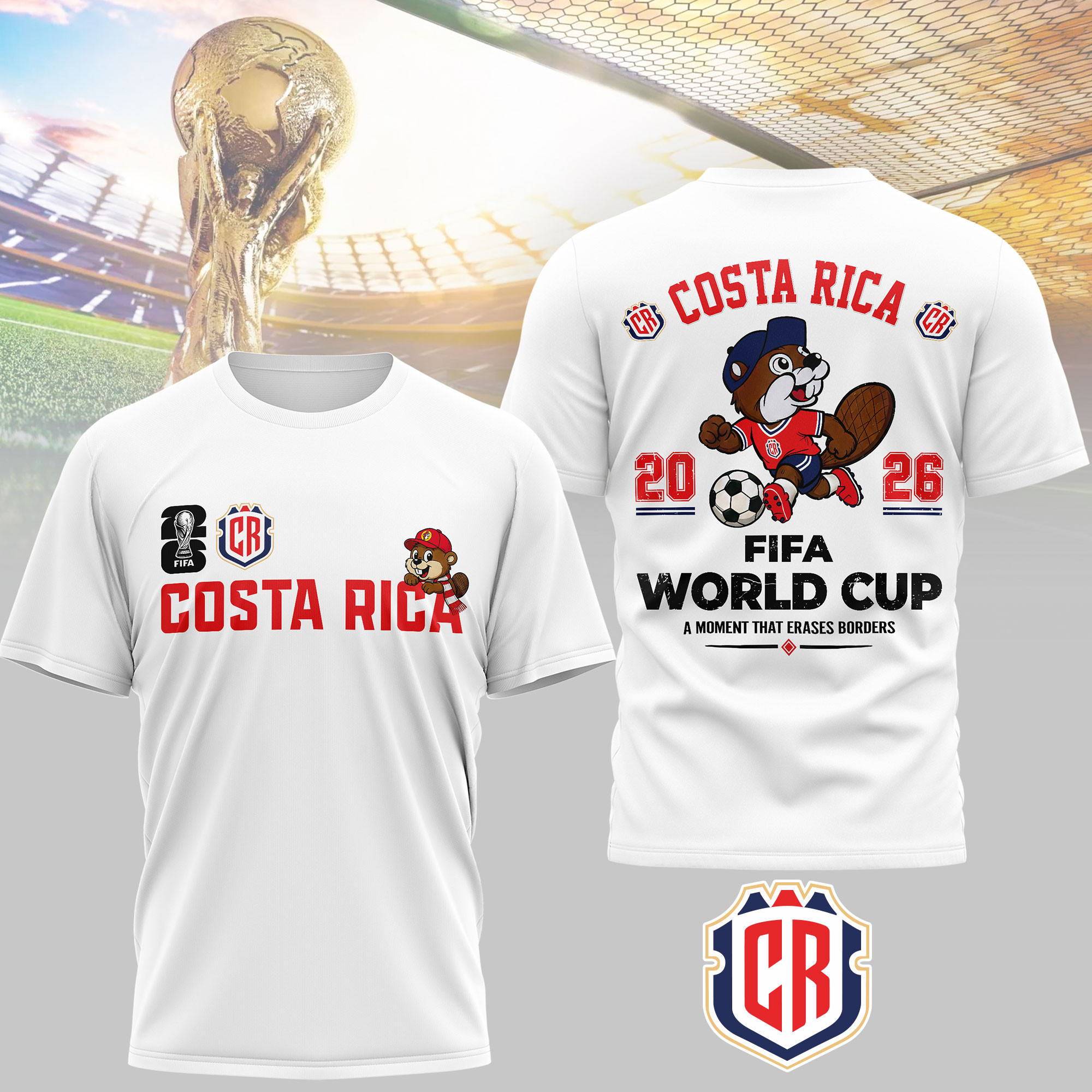 Costa Rica | Premium World Cup 2026 Golden Trophy 3D Shirt TTH240581 - Image 2