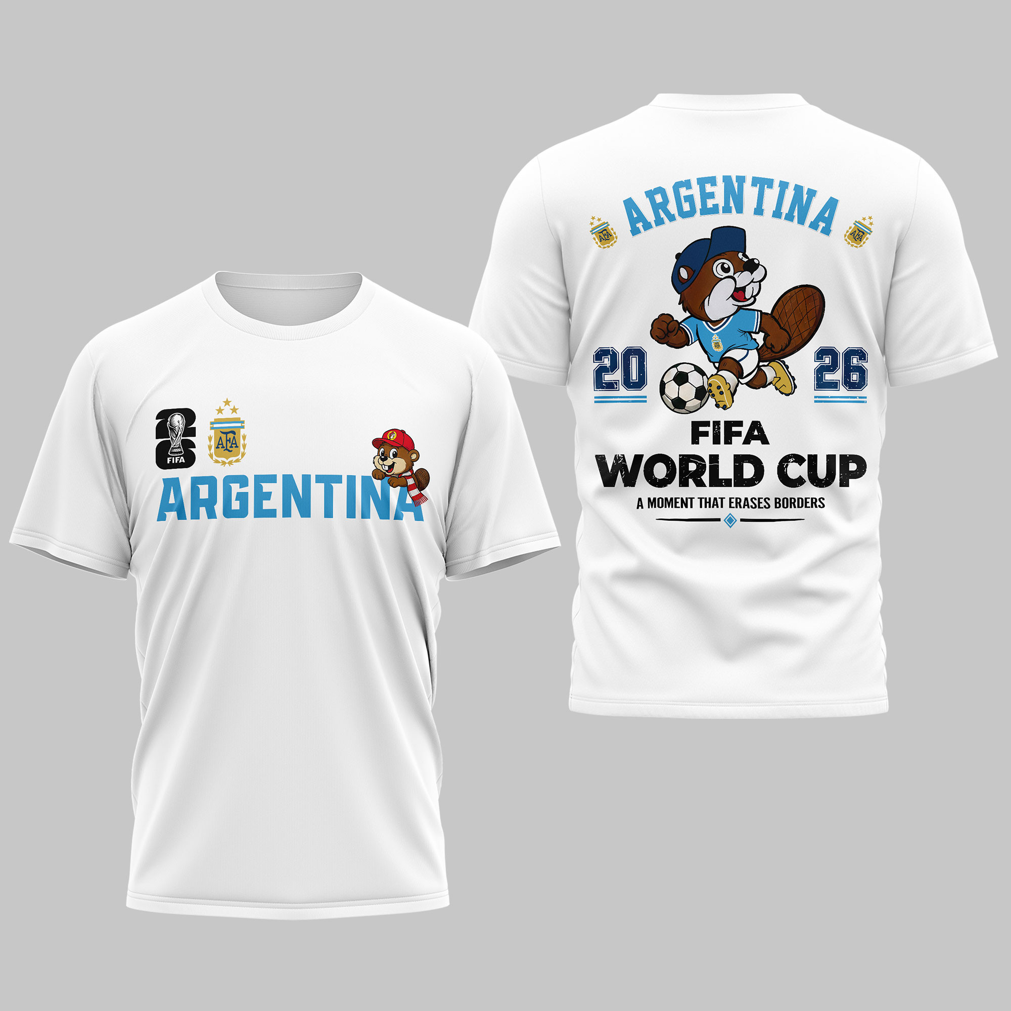 Argentina | Premium World Cup 2026 Golden Trophy 3D Shirt TTH240581