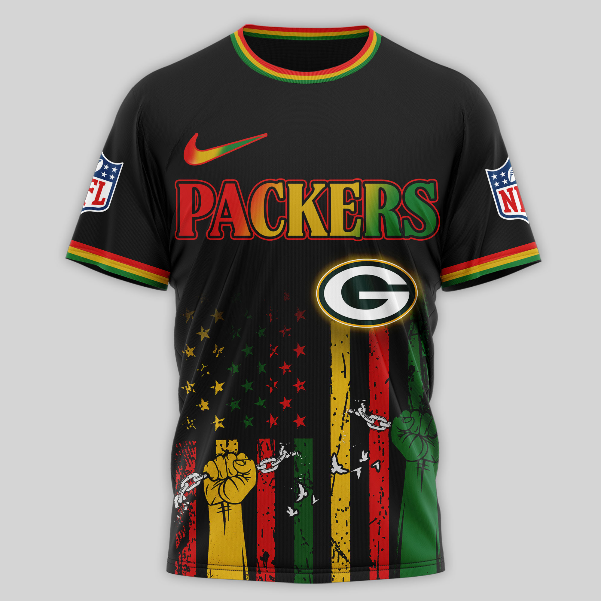 Green Bay Packers | Premium NFL Juneteenth Strong Together 3D Shirt TTH240584