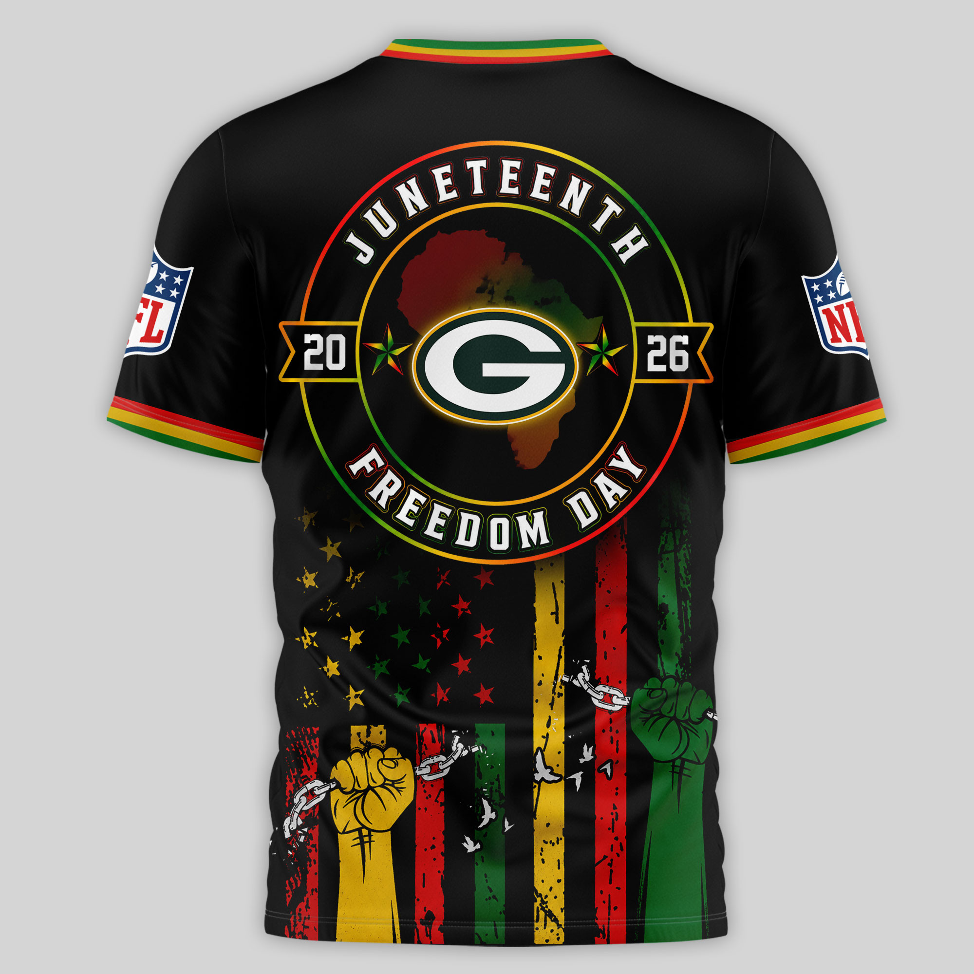 Green Bay Packers | Premium NFL Juneteenth Strong Together 3D Shirt TTH240584 - Image 2