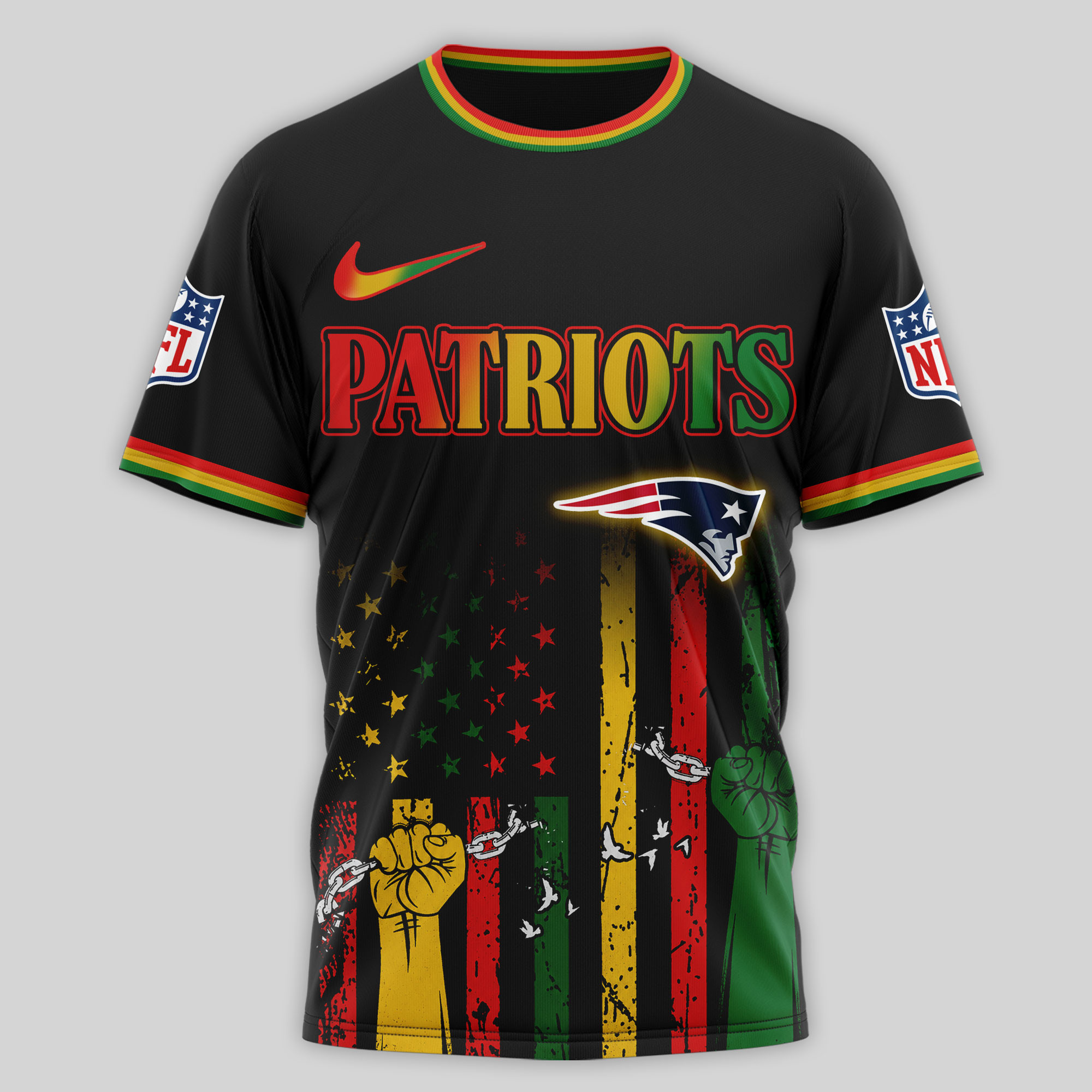 New England Patriots | Premium NFL Juneteenth Strong Together 3D Shirt TTH240584