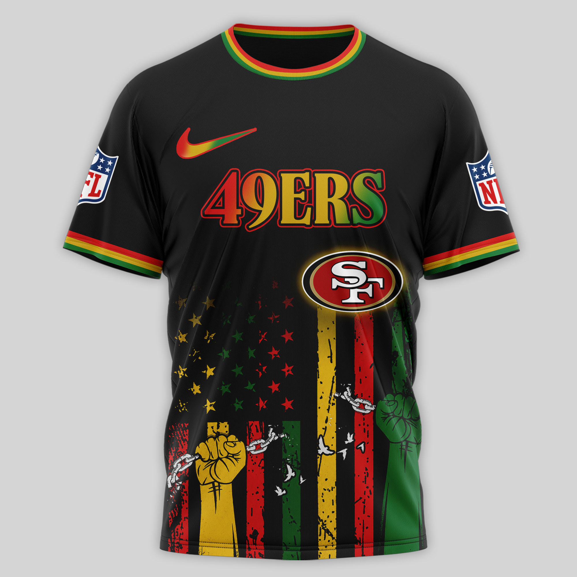 San Francisco 49ers | Premium NFL Juneteenth Strong Together 3D Shirt TTH240584