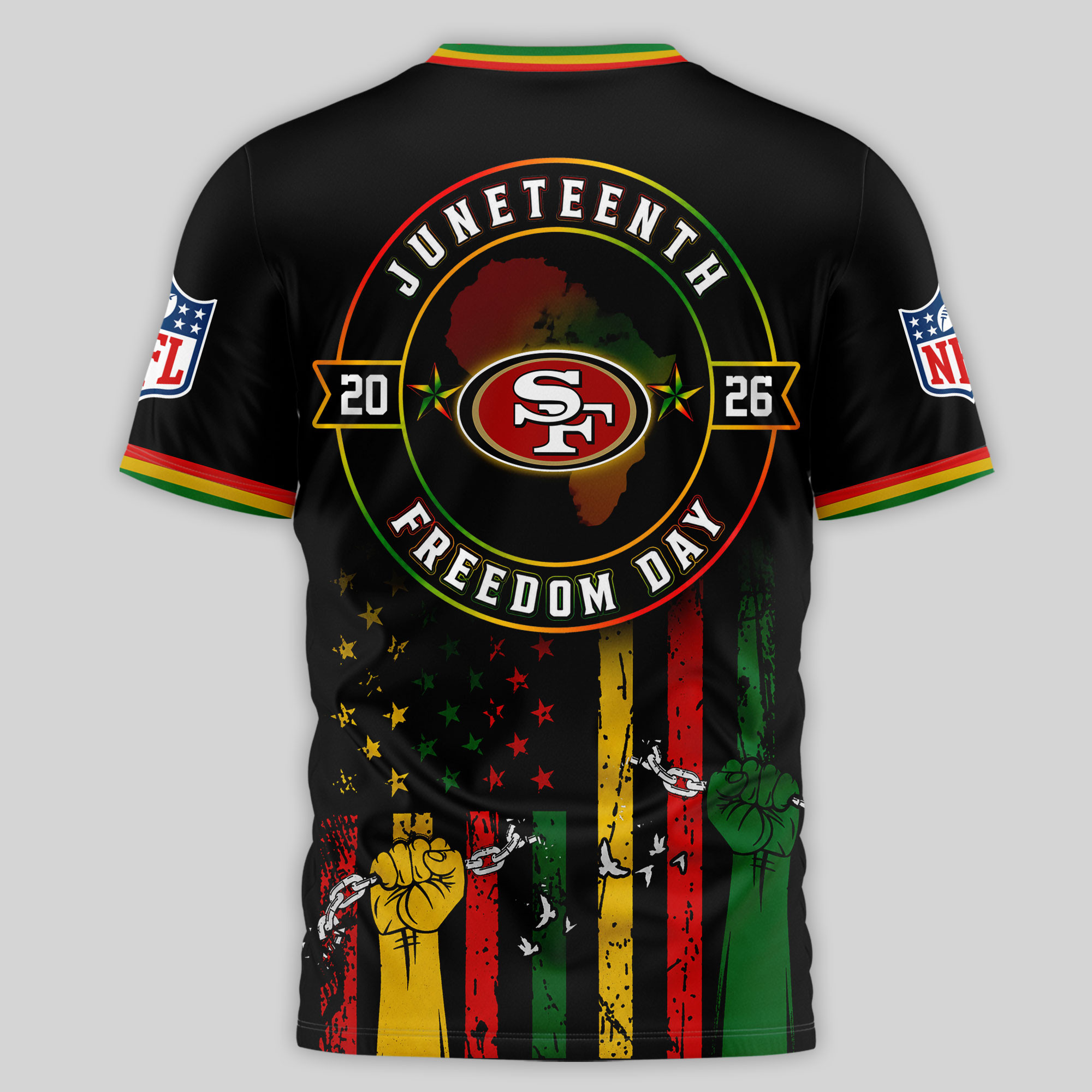 San Francisco 49ers | Premium NFL Juneteenth Strong Together 3D Shirt TTH240584 - Image 2