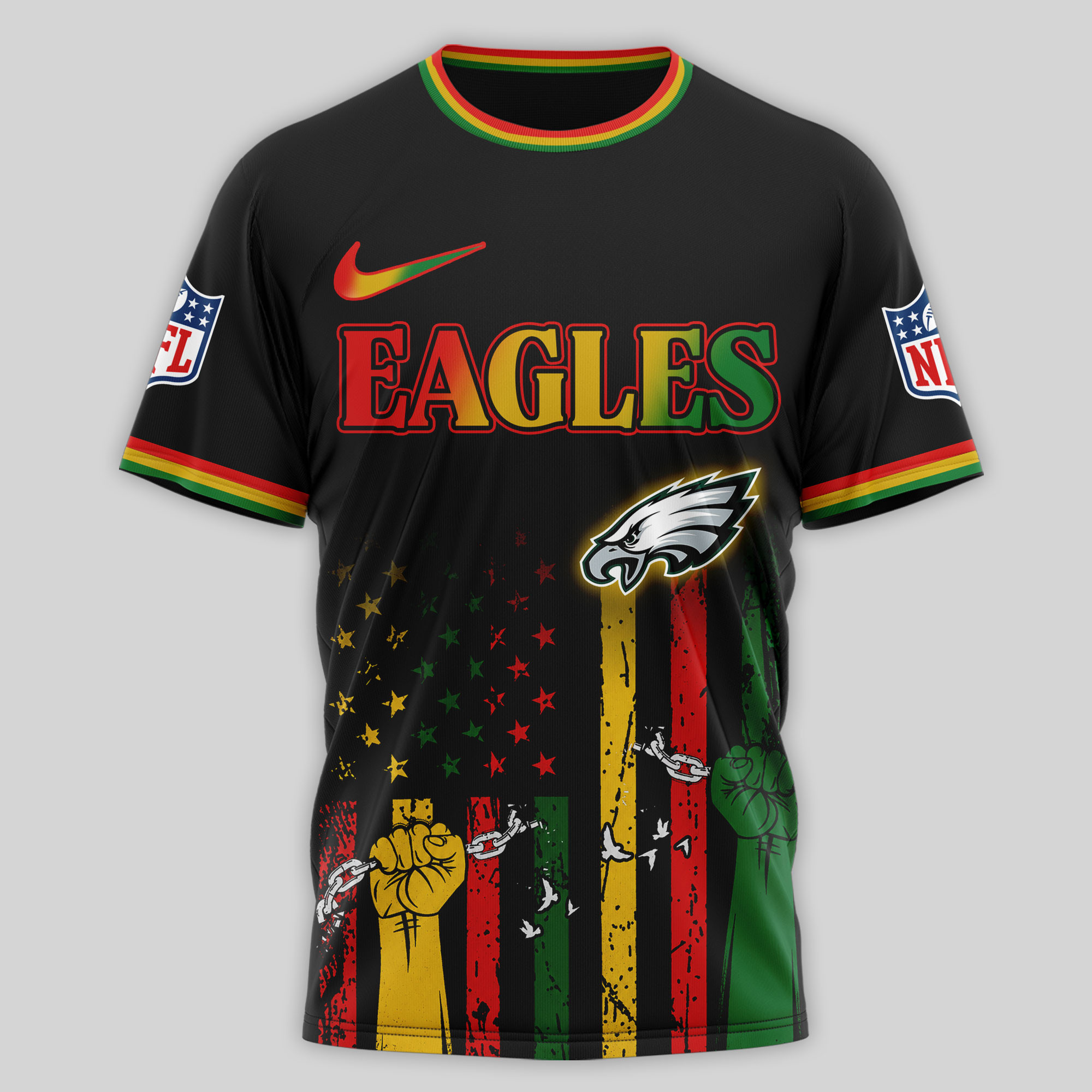Philadelphia Eagles | Premium NFL Juneteenth Strong Together 3D Shirt TTH240584