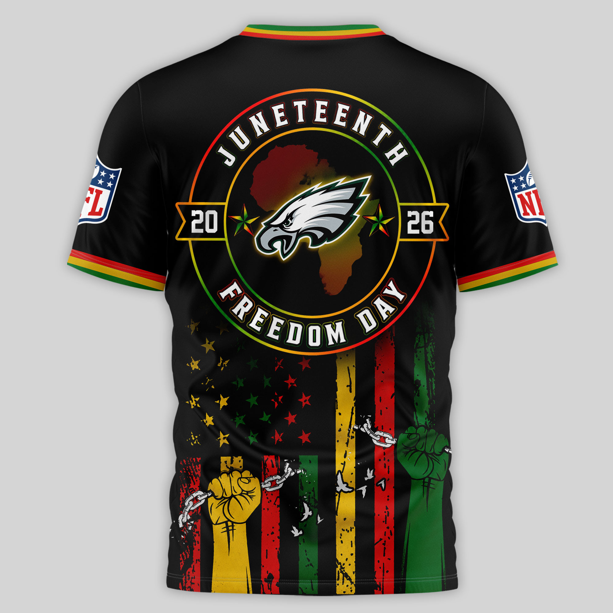 Philadelphia Eagles | Premium NFL Juneteenth Strong Together 3D Shirt TTH240584 - Image 2