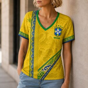 Brazil | Premium World Cup 2026 Nation Pride Women’s V-neck TTH240585