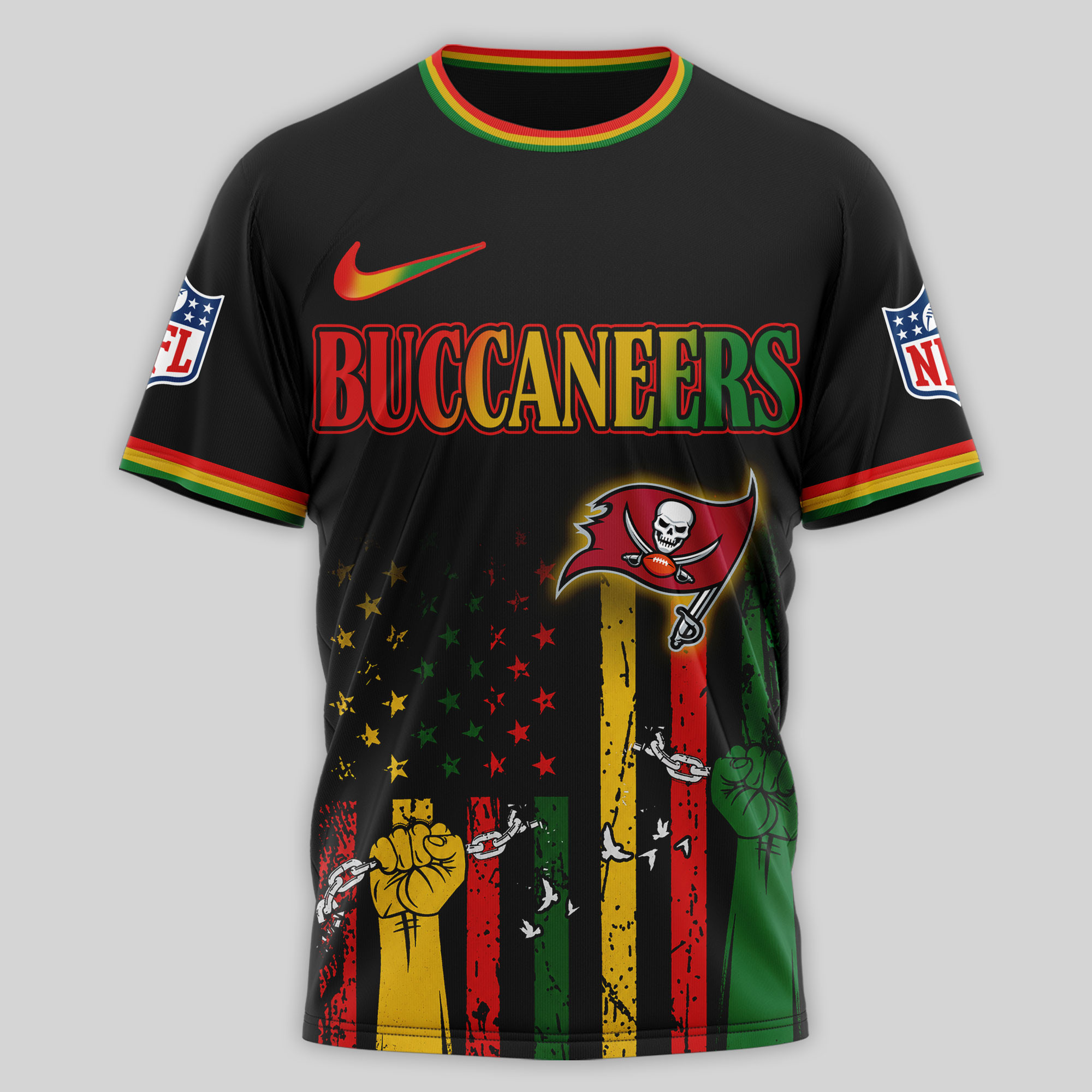 Tampa Bay Buccaneers | Premium NFL Juneteenth Strong Together 3D Shirt TTH240584