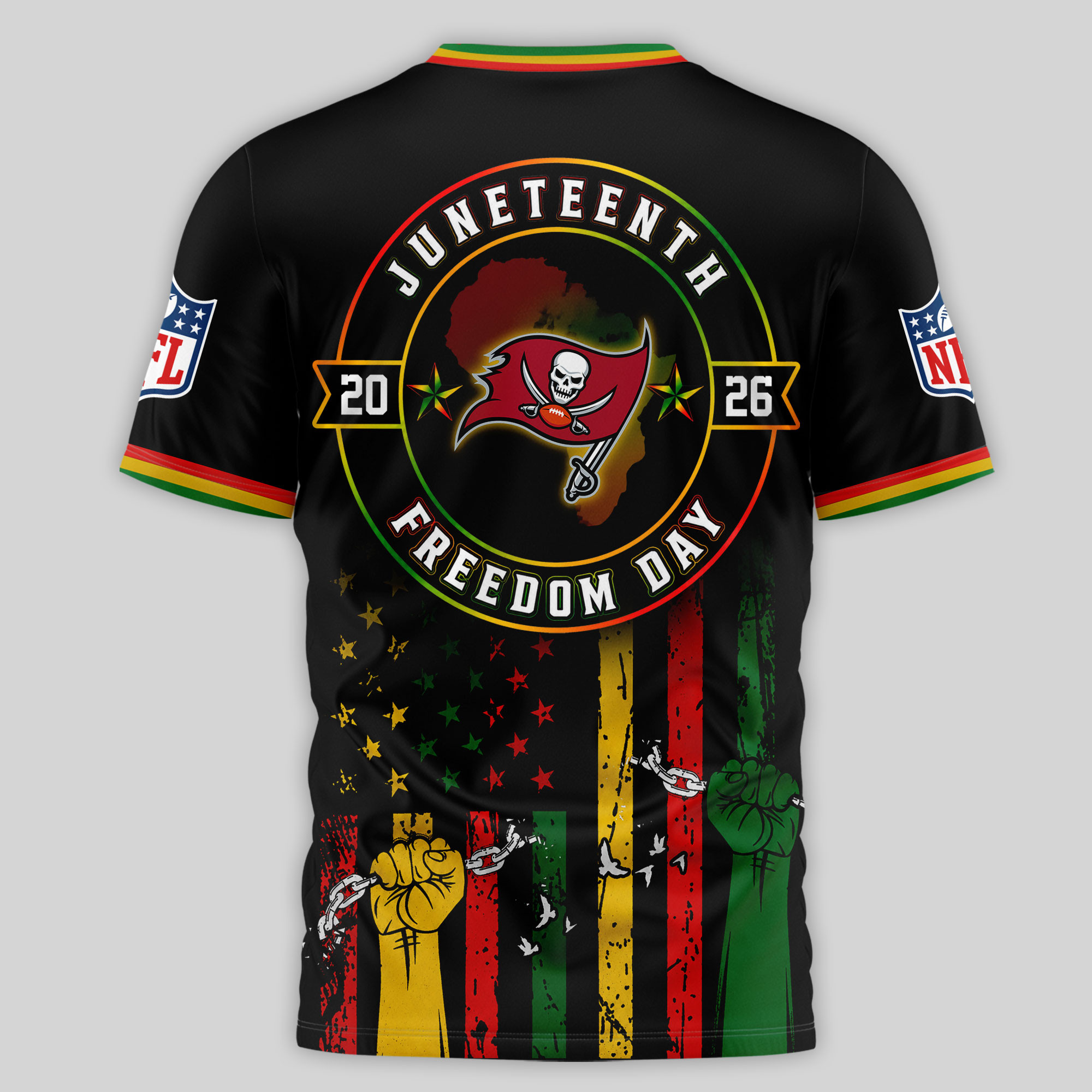 Tampa Bay Buccaneers | Premium NFL Juneteenth Strong Together 3D Shirt TTH240584 - Image 2