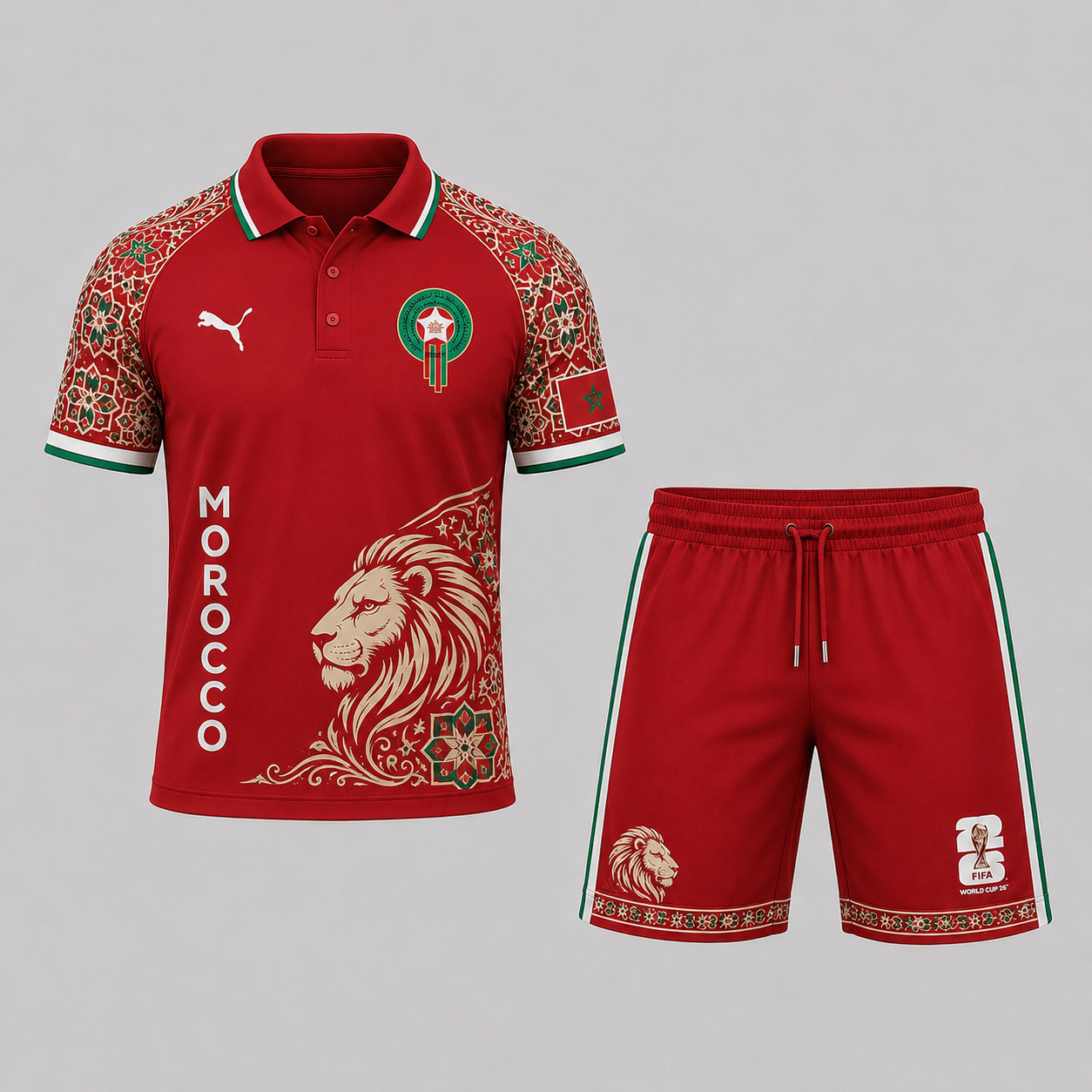 Morocco | Premium World Cup 2026 Polo Short Set TTH240593