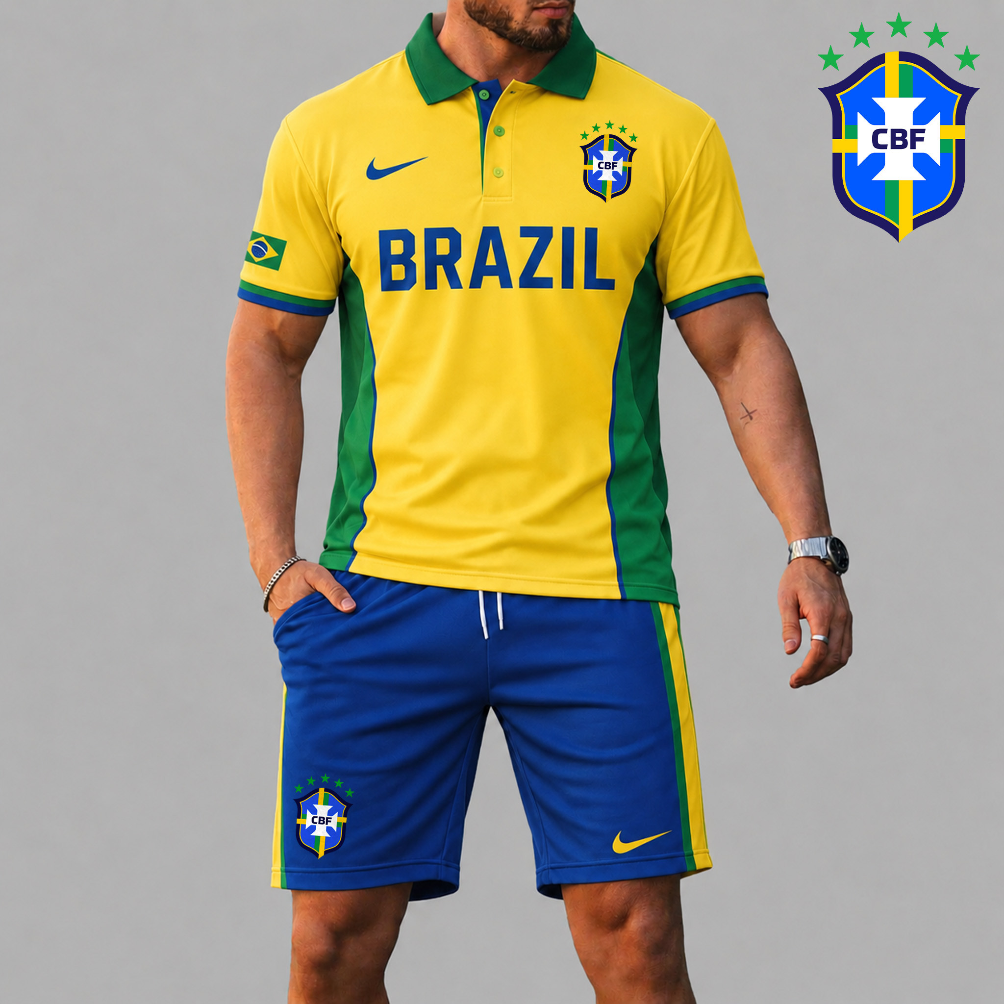 Brazil | Premium World Cup 2026 Polo And Short Set TTH240586