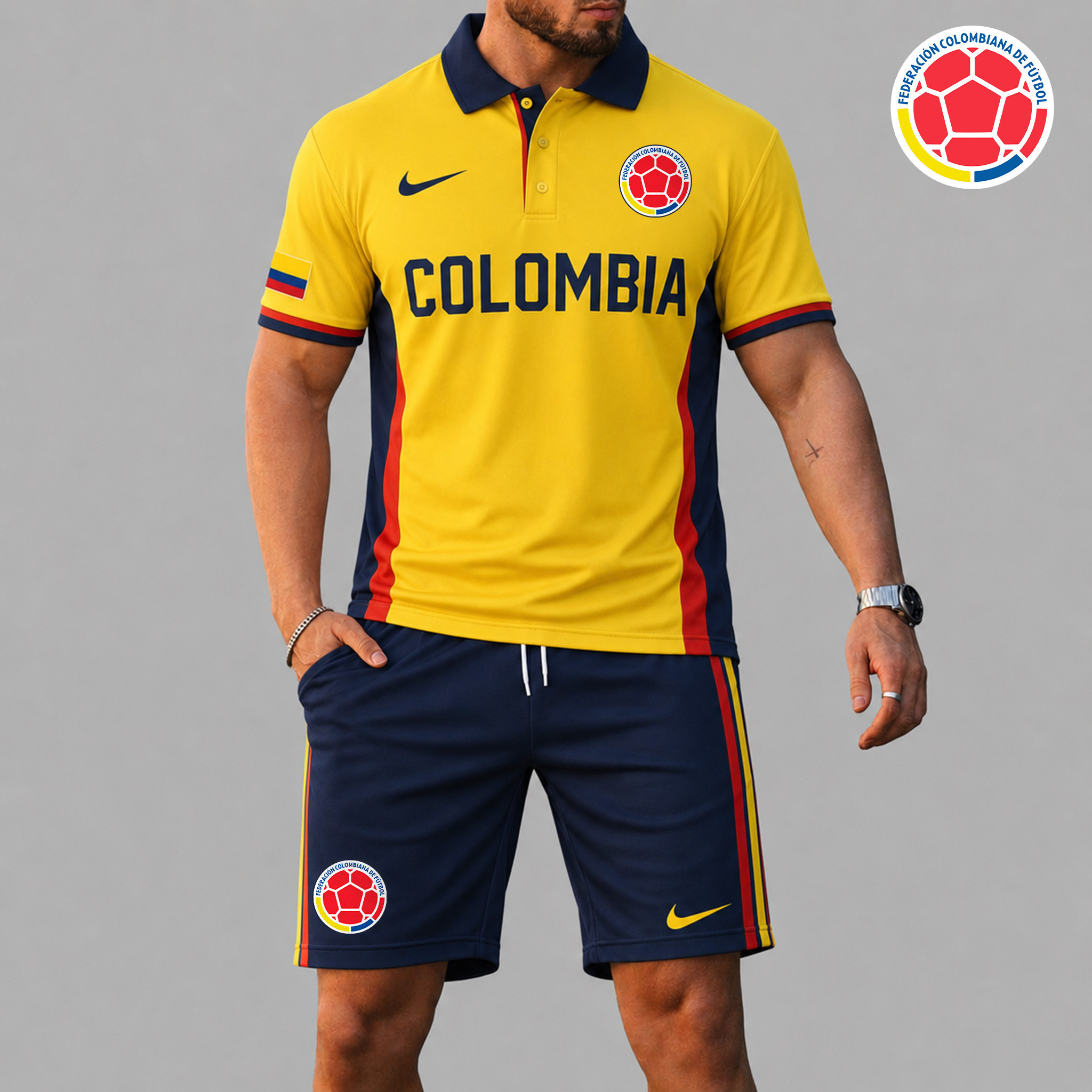 Colombia | Premium World Cup 2026 Polo And Short Set TTH240586