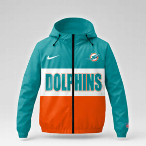 Miami Dolphins x Premium NFL Strength Through Christ Windbreaker Jacket TTH260500