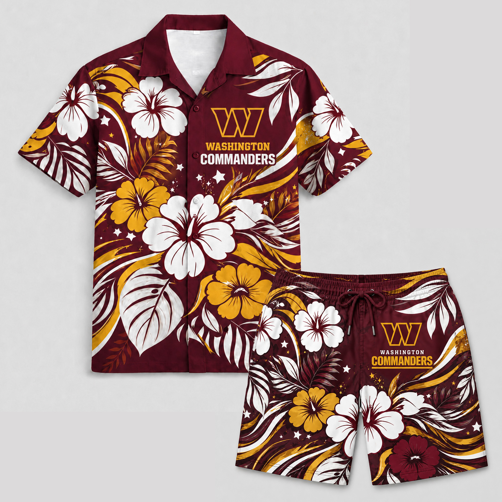 Washington Commanders x Premium NFL Floral Hawaii Set TTH260501