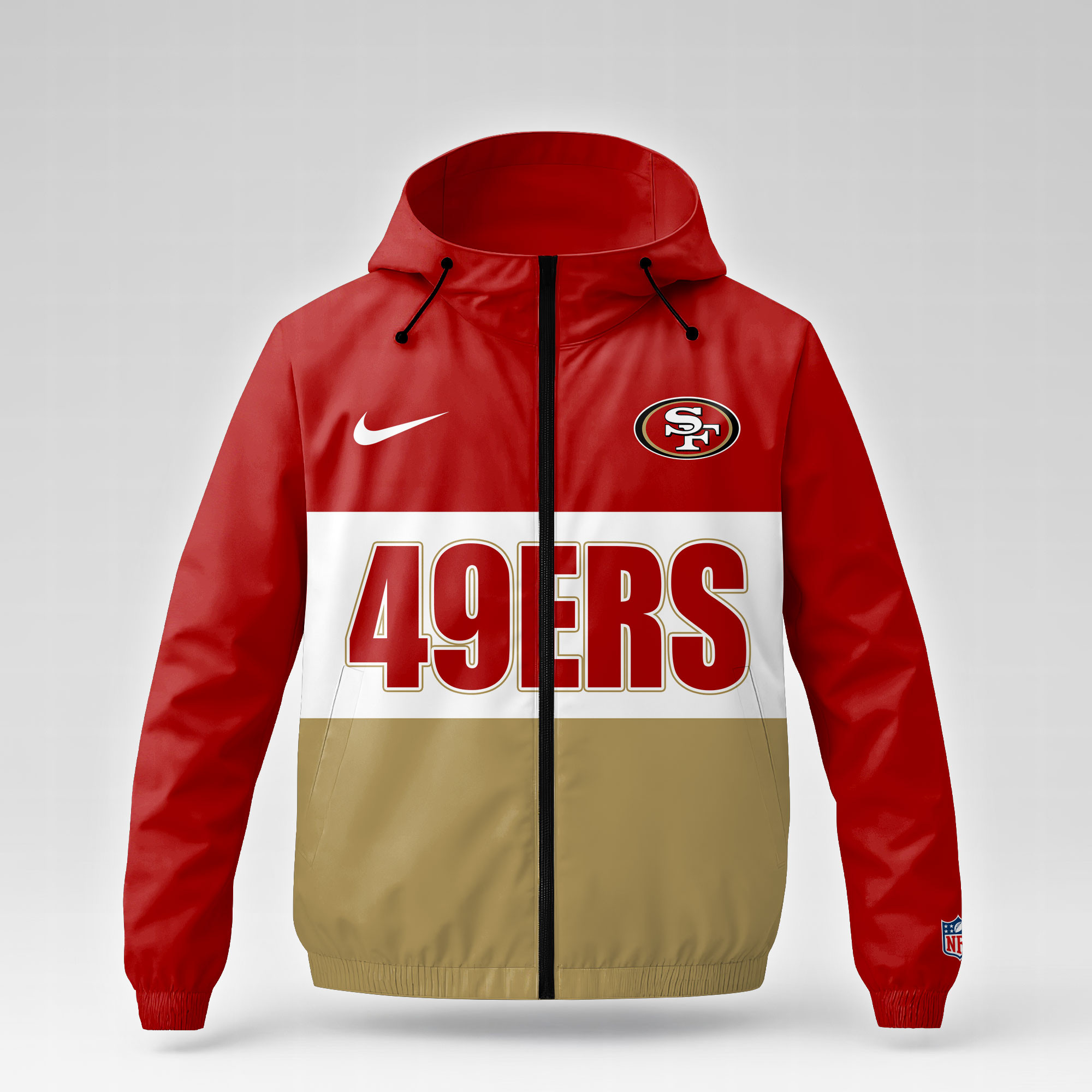 San Francisco 49ers x Premium NFL Strength Through Christ Windbreaker Jacket TTH260500