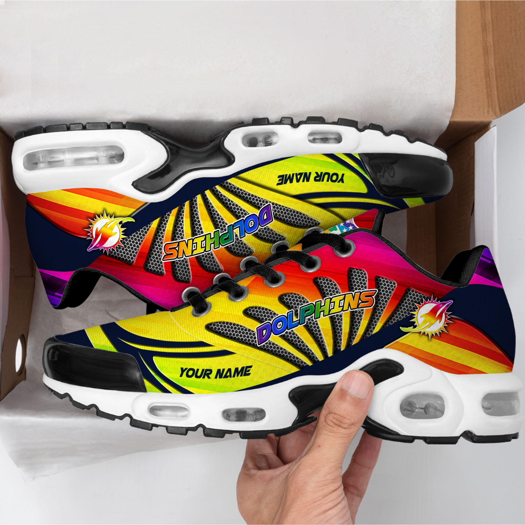 Miami Dolphins x Premium NFL Pride Month Air Max Shoes TTH260503 - Image 2