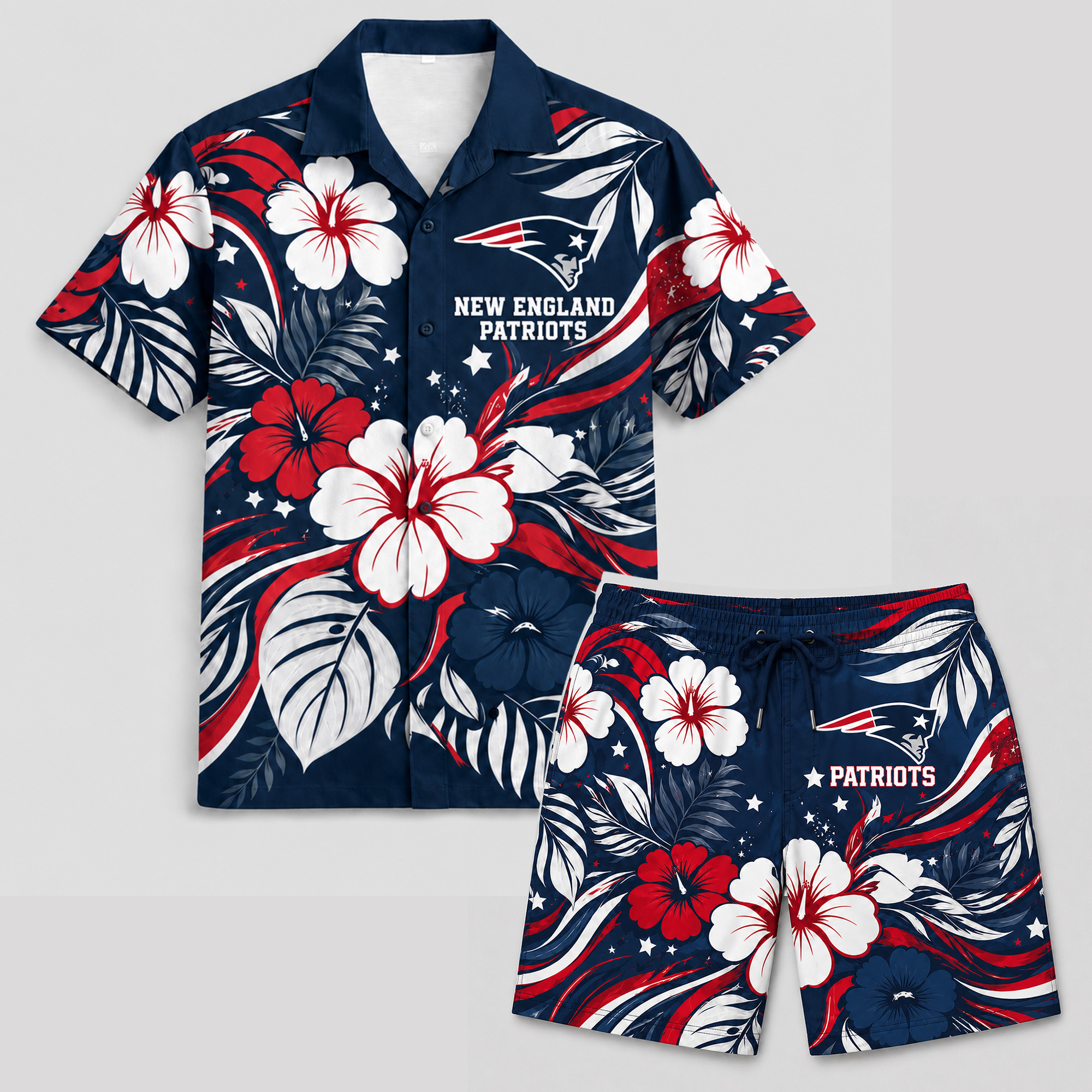 New England Patriots x Premium NFL Floral Hawaii Set TTH260501