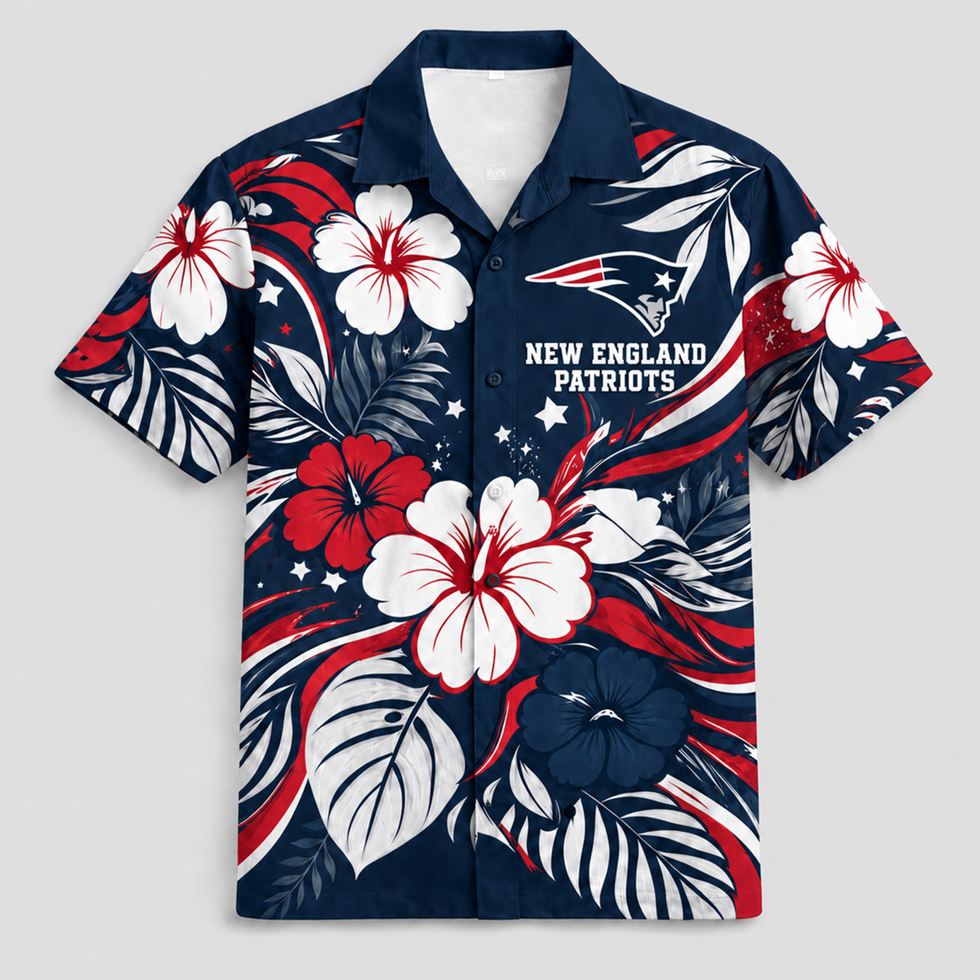 New England Patriots x Premium NFL Floral Hawaii Set TTH260501 - Image 2