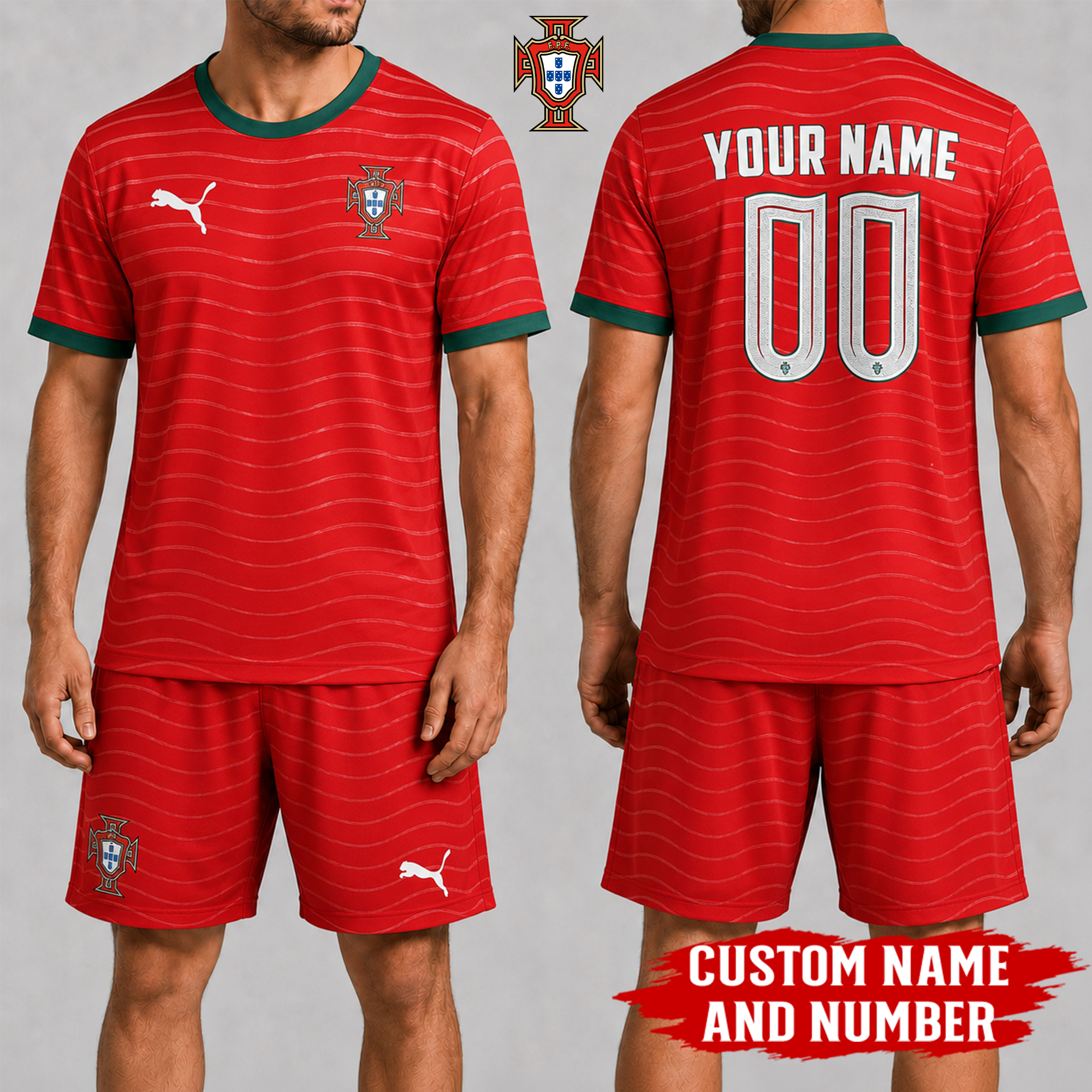 Portugal x Premium WC26 Personalized Soccer Set 3D Shirt TTH260502 - Image 2