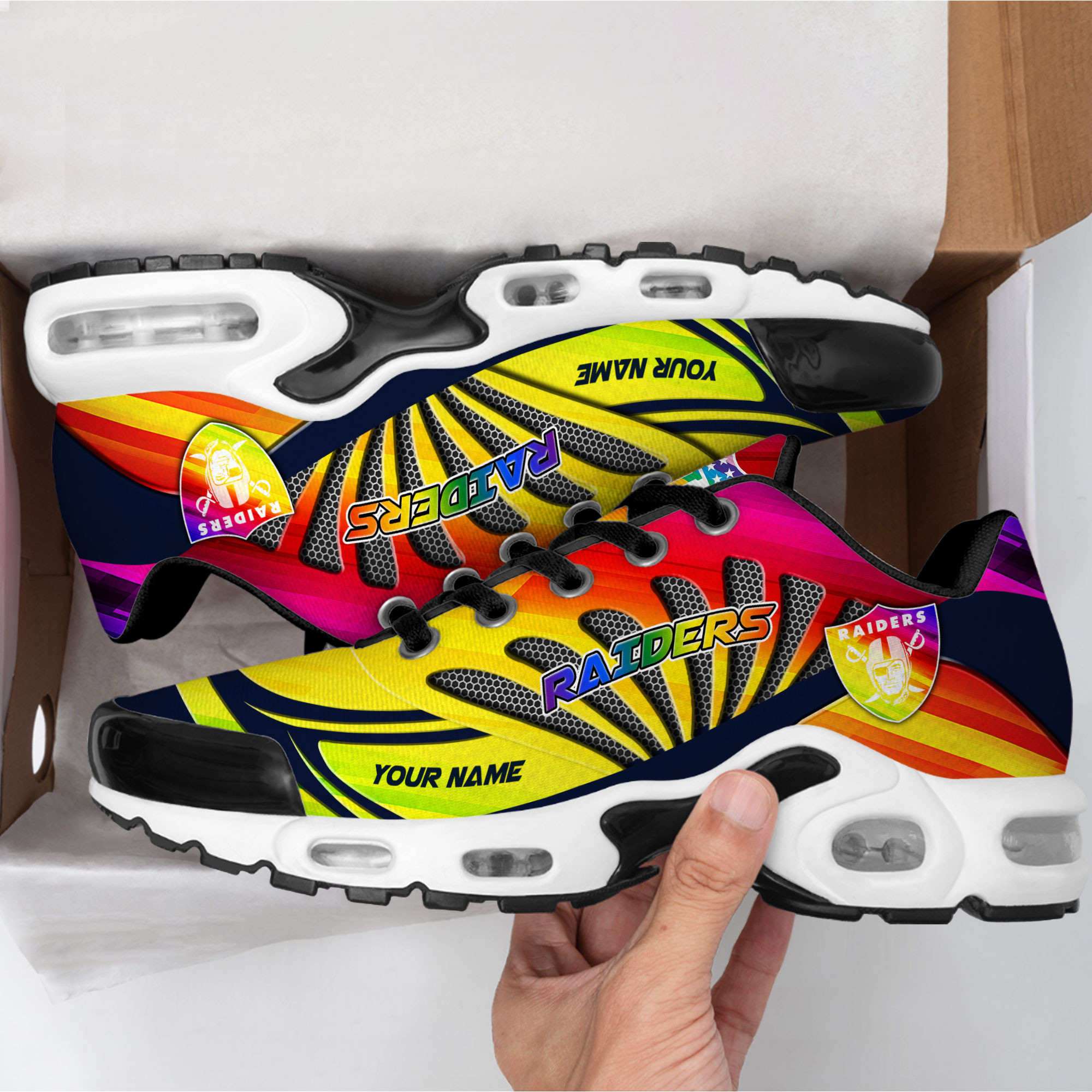 Las Vegas Raiders x Premium NFL Pride Month Air Max Shoes TTH260503 - Image 2