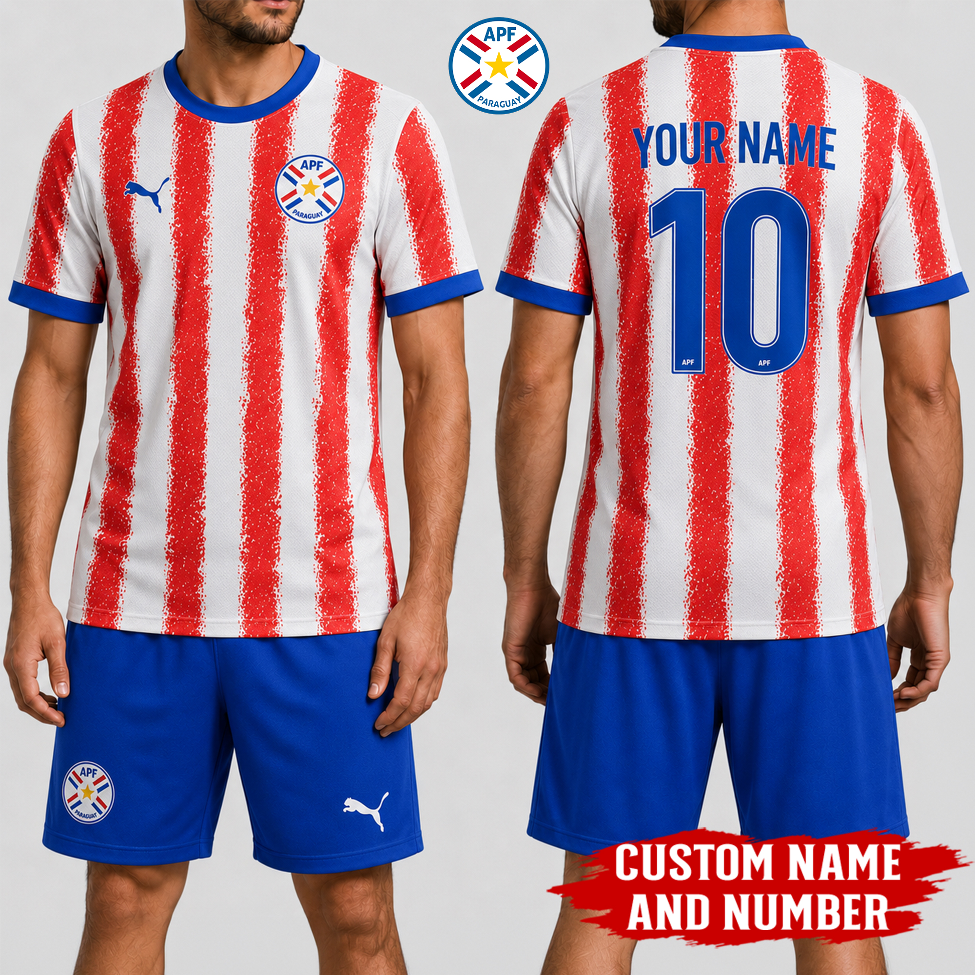 Paraguay x Premium WC26 Personalized Soccer Set 3D Shirt TTH260502 - Image 2